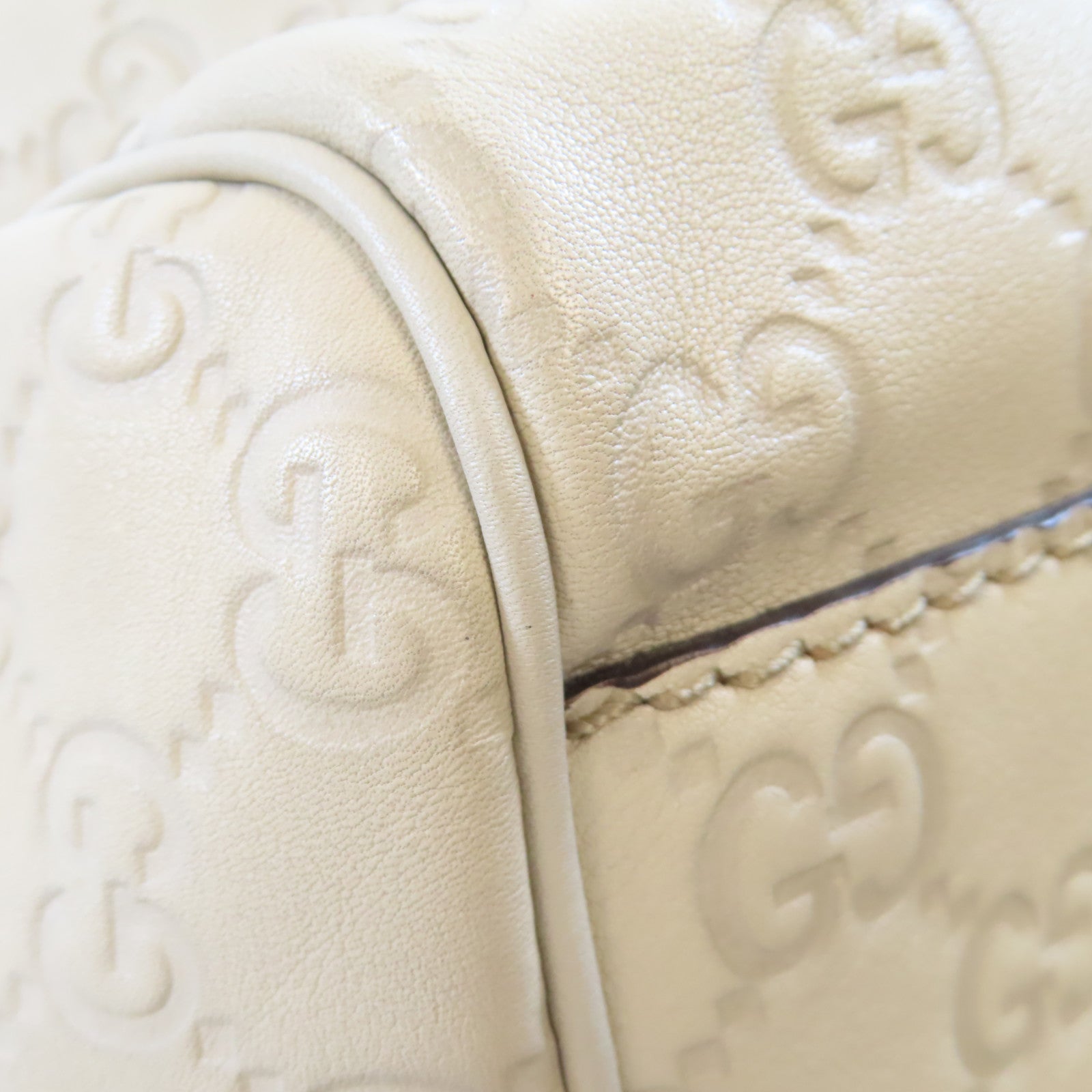GUCCI 皮革Hand Bag金扣手挽袋灰色