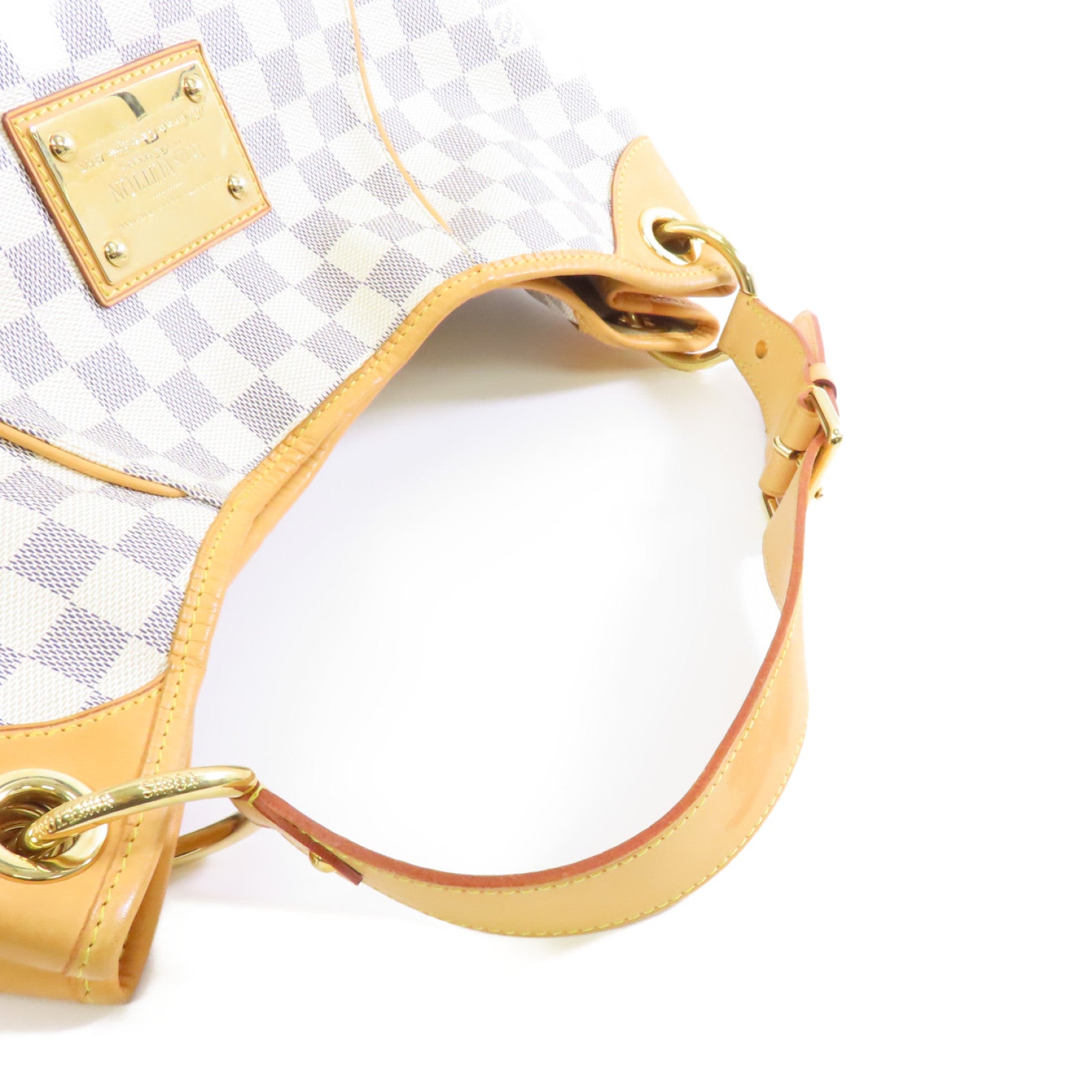 LOUIS VUITTON 【激減優惠】Damier Azur Galliera GM金扣肩背袋白色