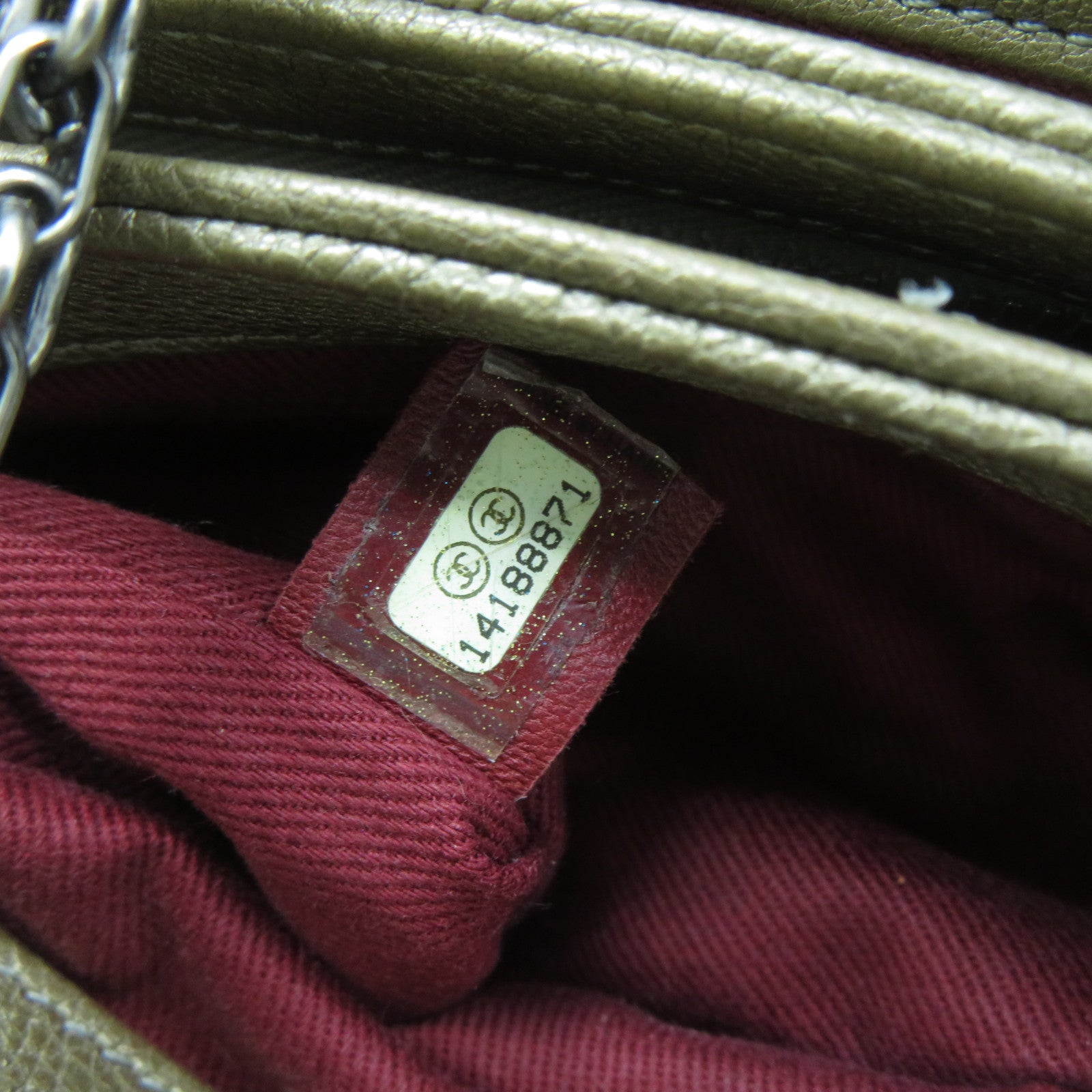 CHANEL 【激減優惠】菱格牛皮皮革Chain Shoulder Bag銀扣鏈帶肩背袋啡色