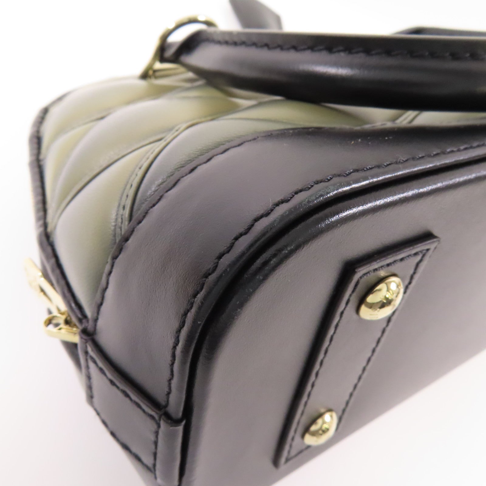 LOUIS VUITTON LV GHW Alma BB Handbag M23576 Calfskin Leather Gray Black