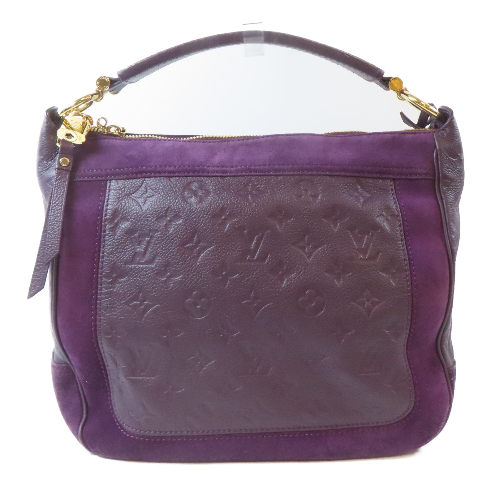LOUIS VUITTON Monogram Empreinte Oda Shoes PM金扣手挽肩背兩用袋紫色