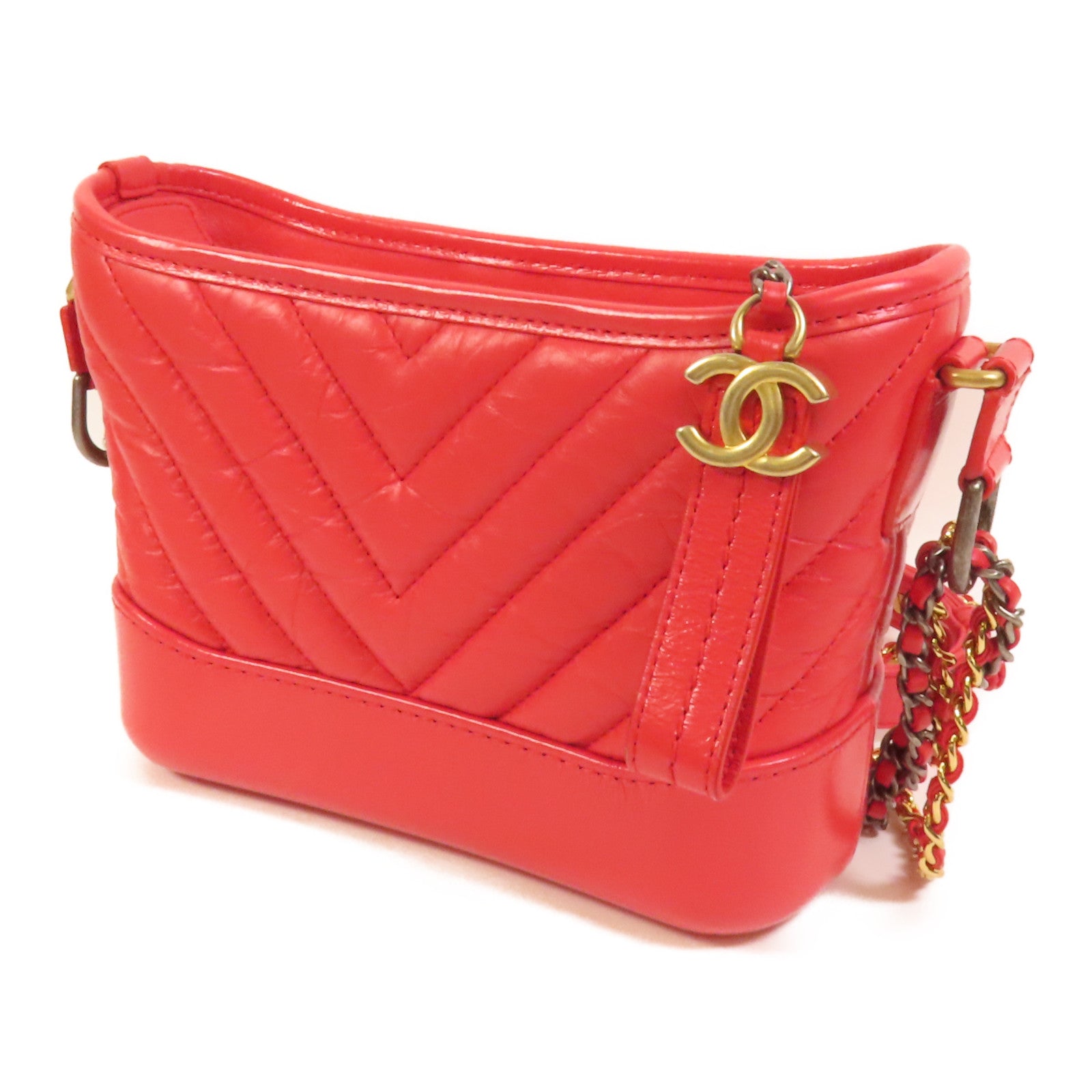 CHANEL 牛皮皮革Gabriele Small金扣手挽肩背兩用袋