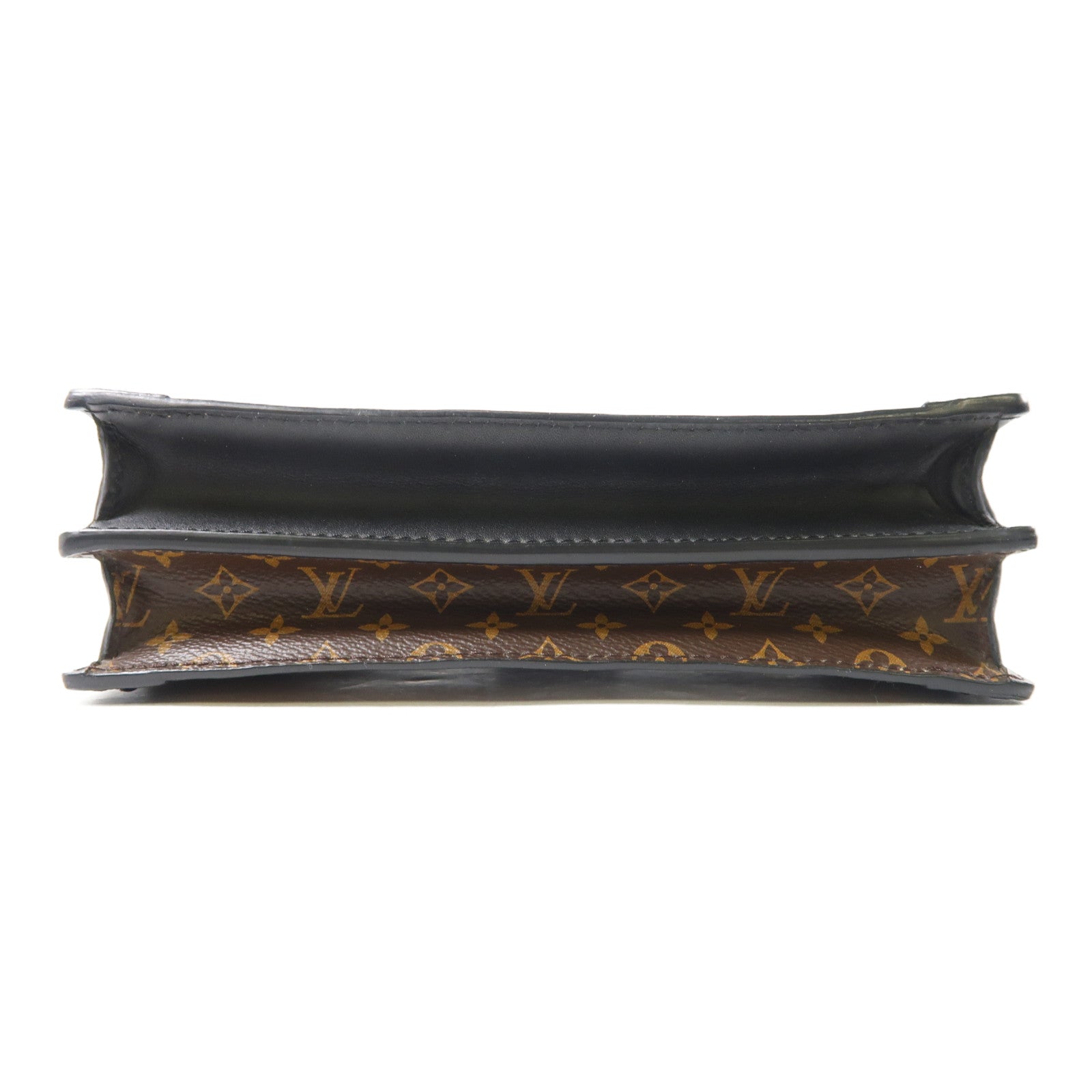 LOUIS VUITTON Monogram Reverse Trunk Clutch金扣肩背袋啡色