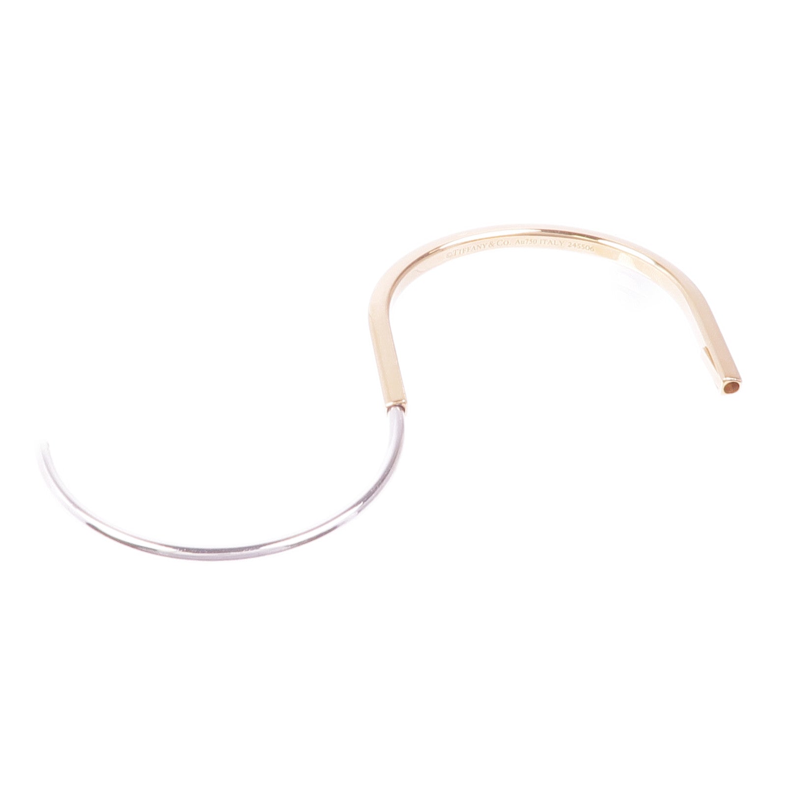 TIFFANY＆CO 18K玫瑰金/白金Lock Bracelet手鏈