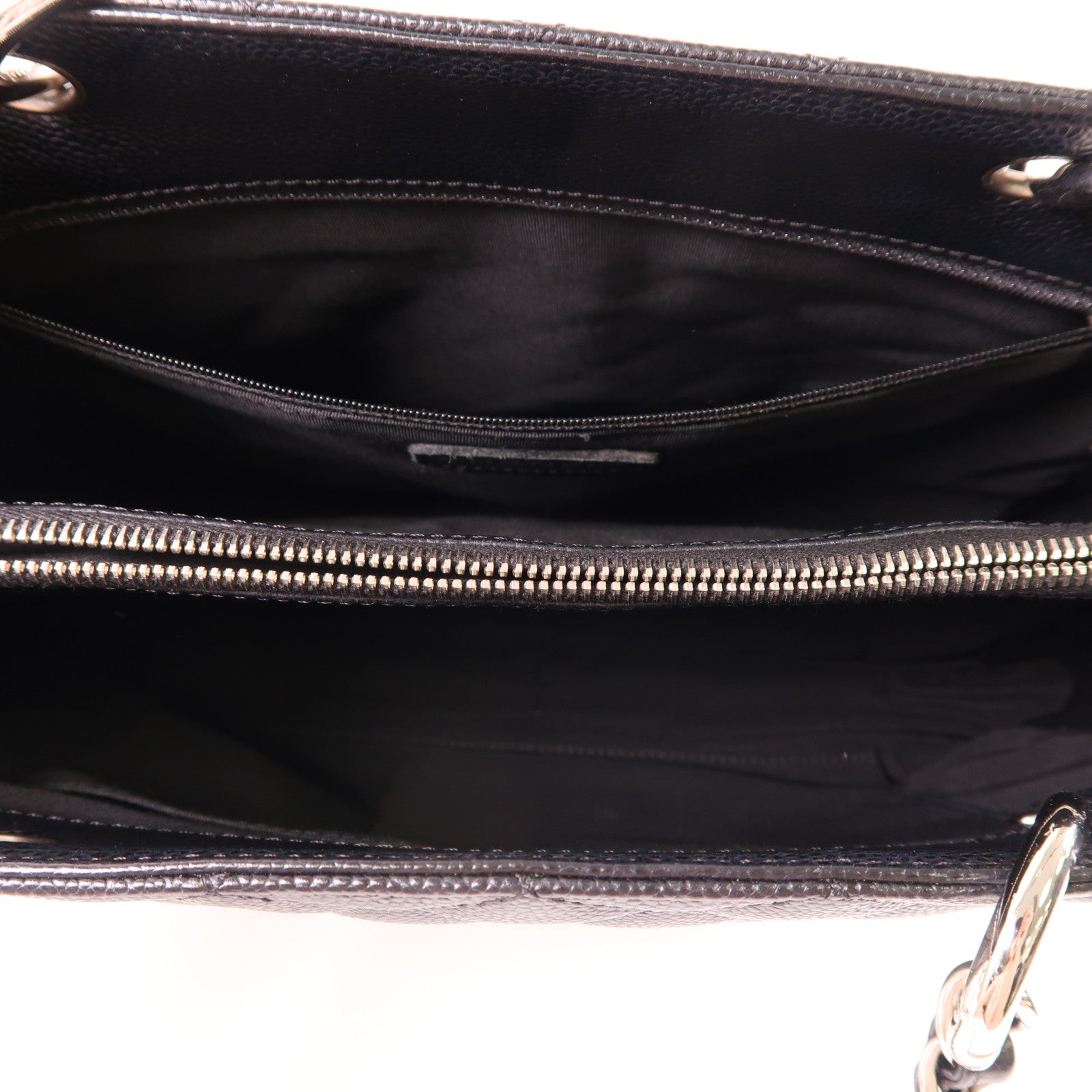 CHANEL 牛皮皮革GST Grand Shopping Tote Bag銀扣鏈帶肩背袋