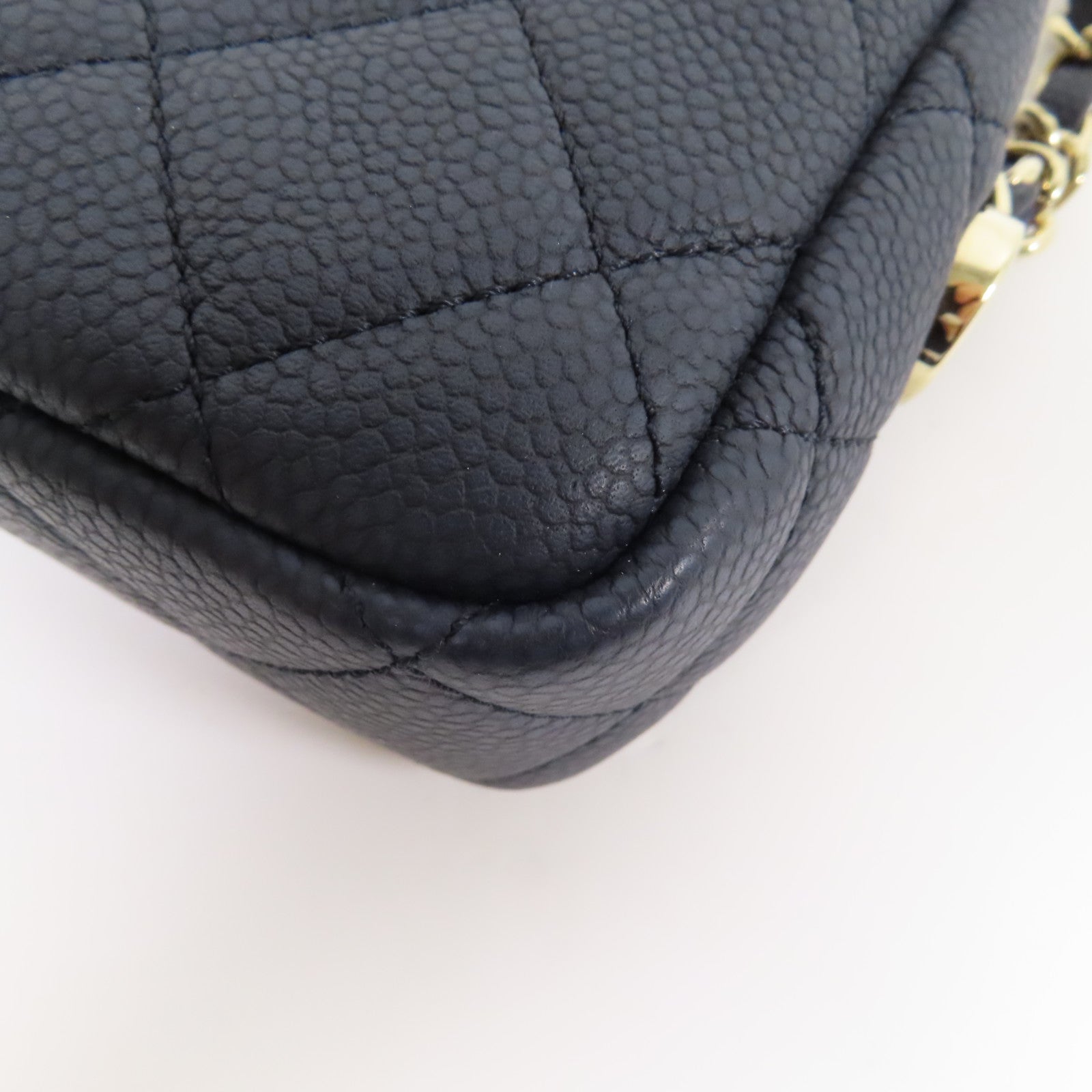 CHANEL 牛皮皮革Shoulder Bag金扣鏈帶肩背袋