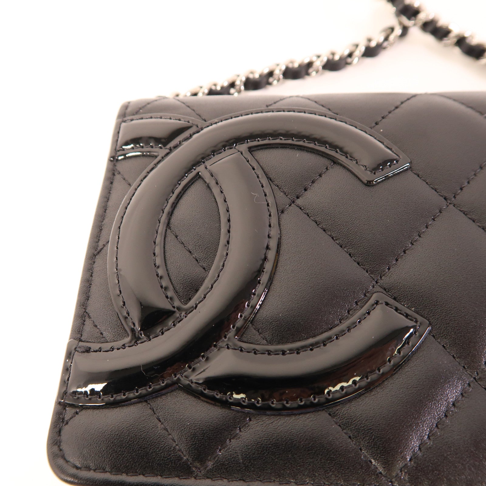 CHANEL 牛皮皮革WOC Wallet On Chain銀扣鏈帶肩背袋
