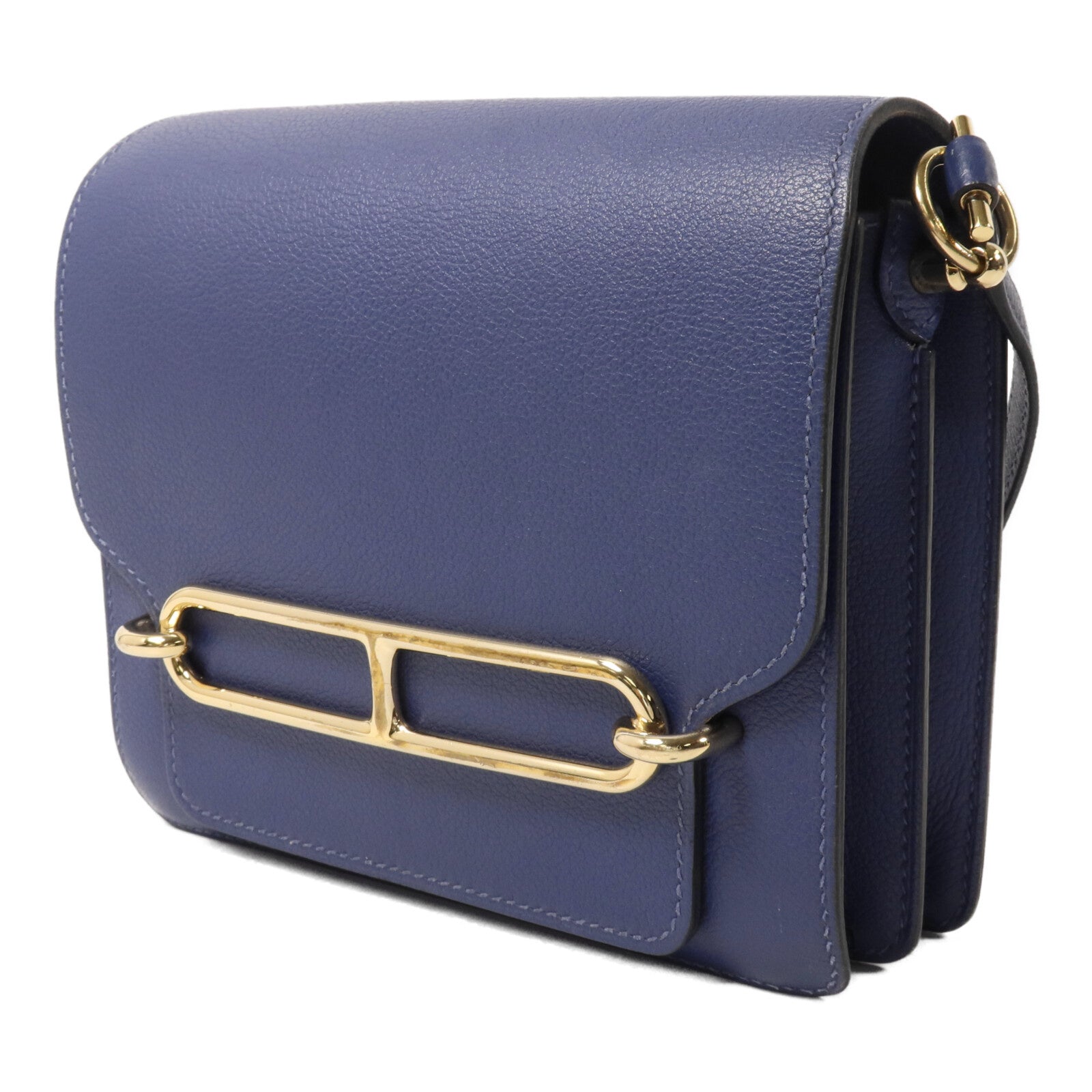 HERMES Evercolor皮革Roulis Mini肩背袋Bleu Agate