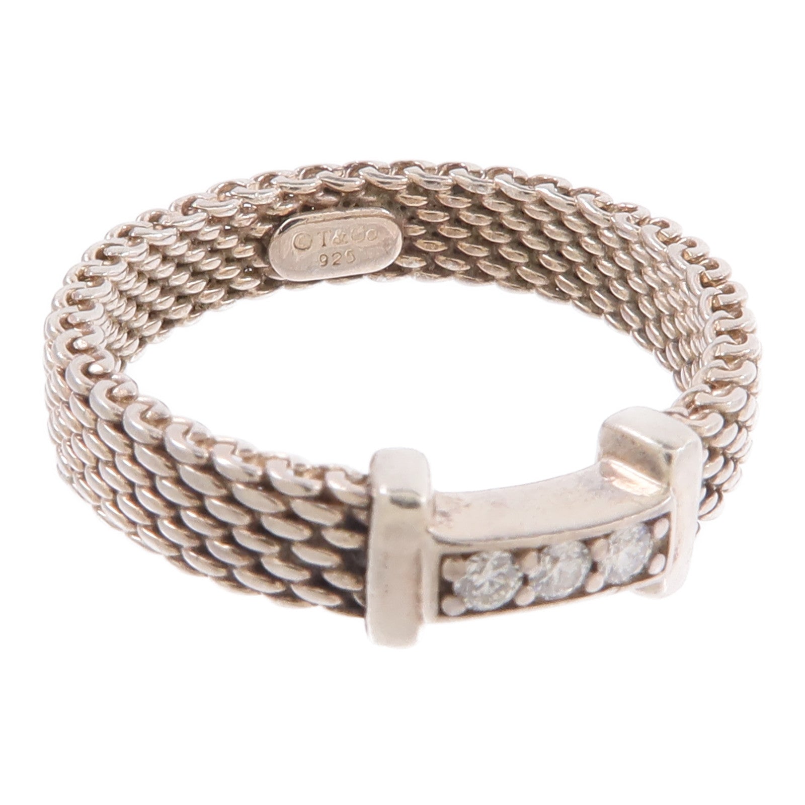 TIFFANY＆CO 925純銀Triple Diamond鑽石戒指
