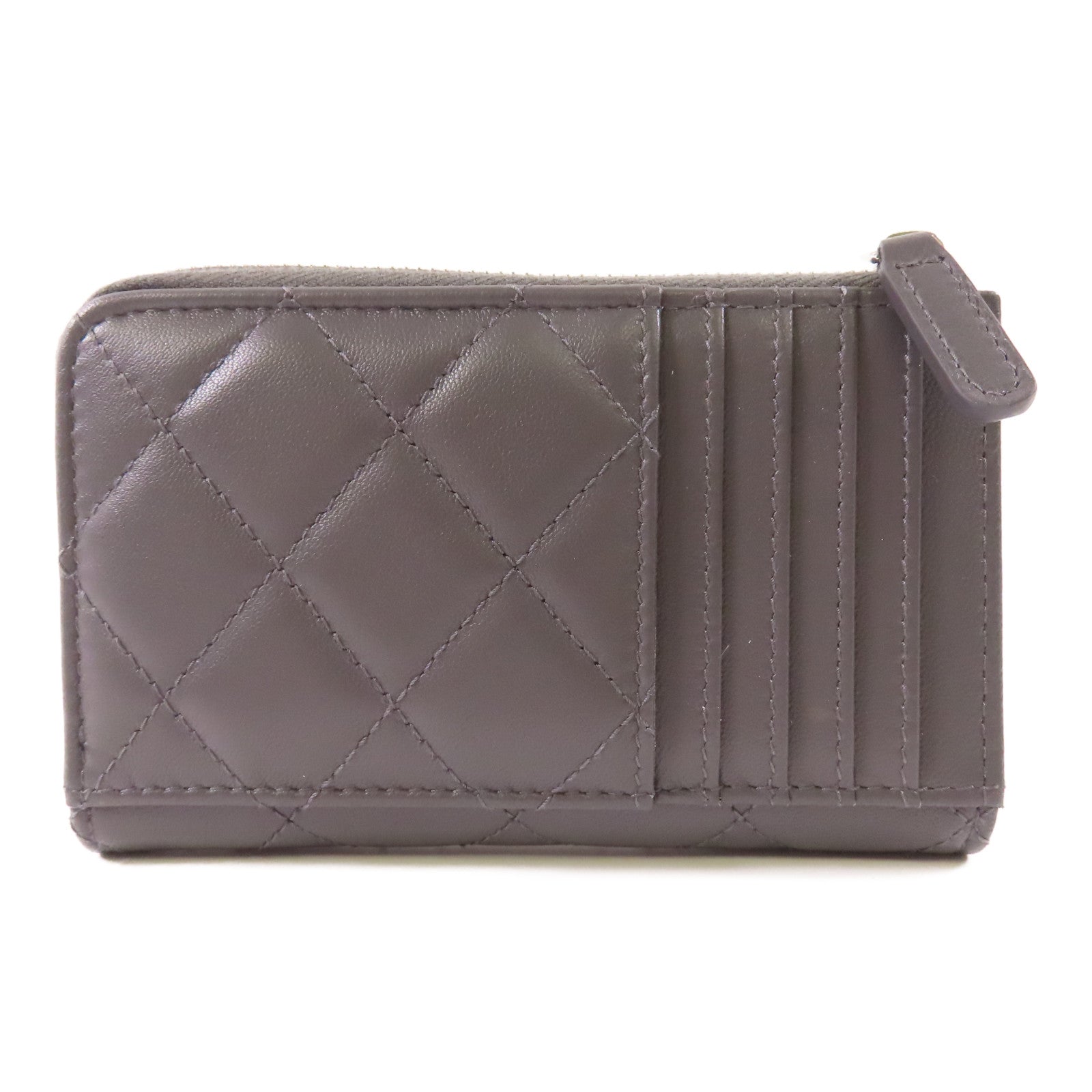 CHANEL 羊皮皮革Wallet銀扣錢包
