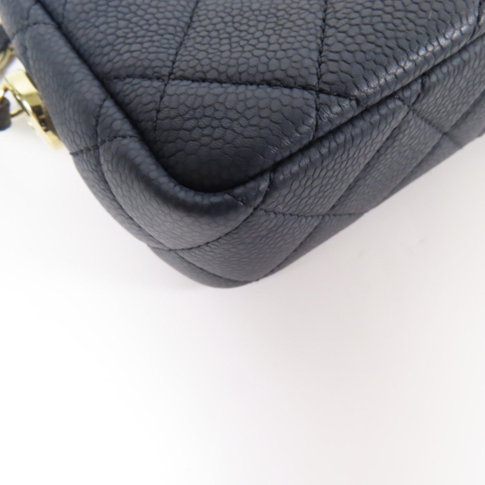 CHANEL 牛皮皮革Shoulder Bag金扣鏈帶肩背袋