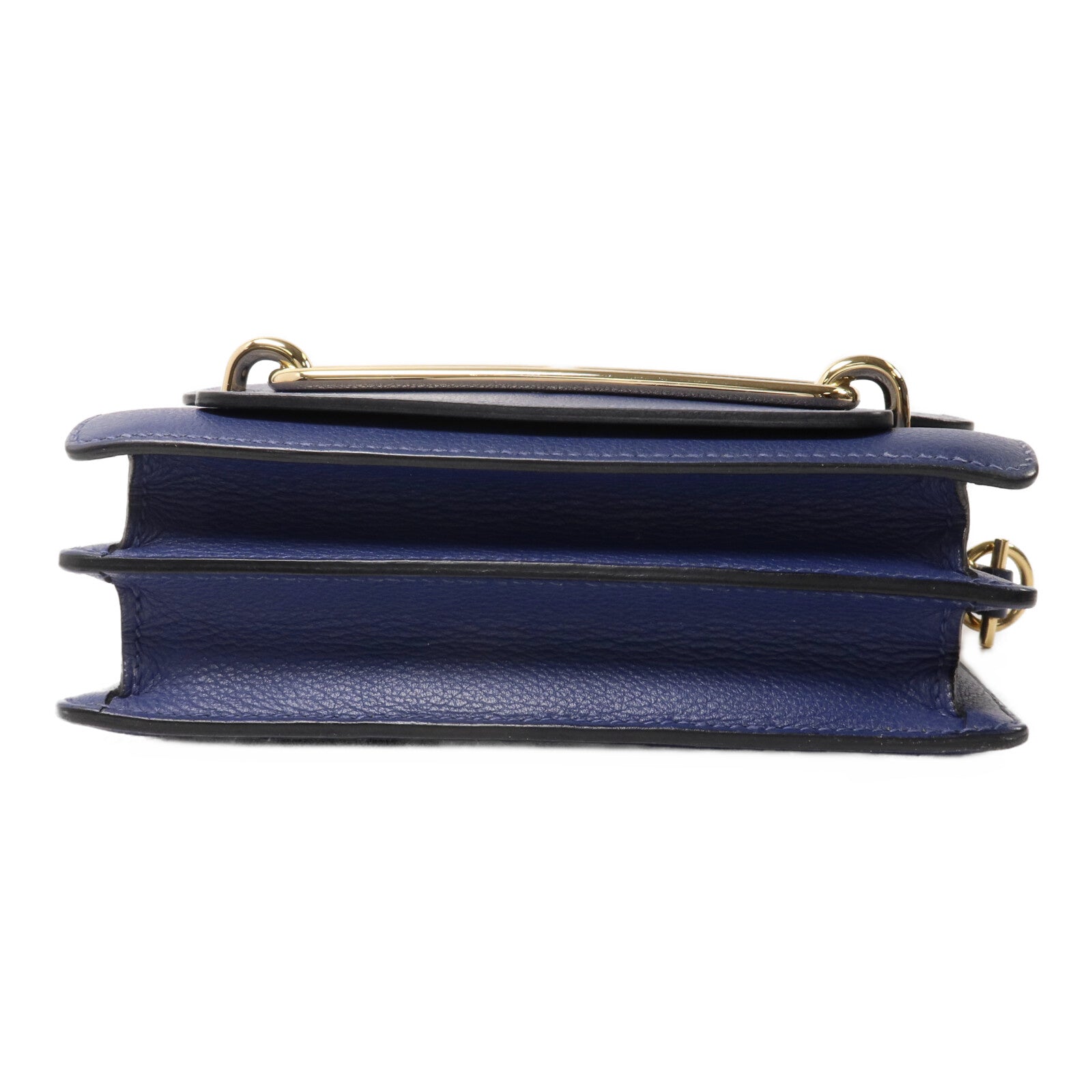 HERMES Evercolor皮革Roulis Mini肩背袋Bleu Agate
