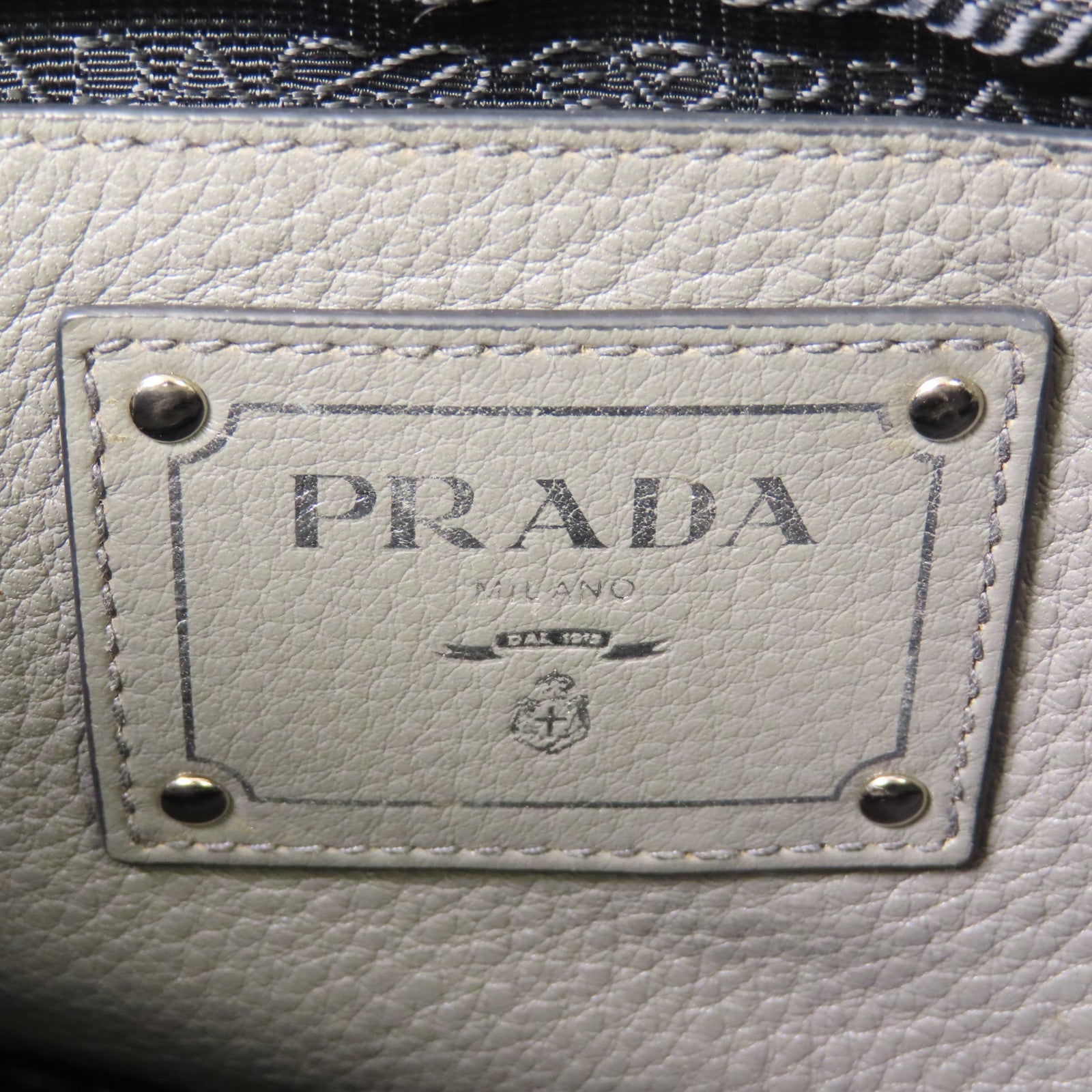 PRADA SHW 2 Way Shoulder Bag Handbag Calfskin Leather Gray Grey