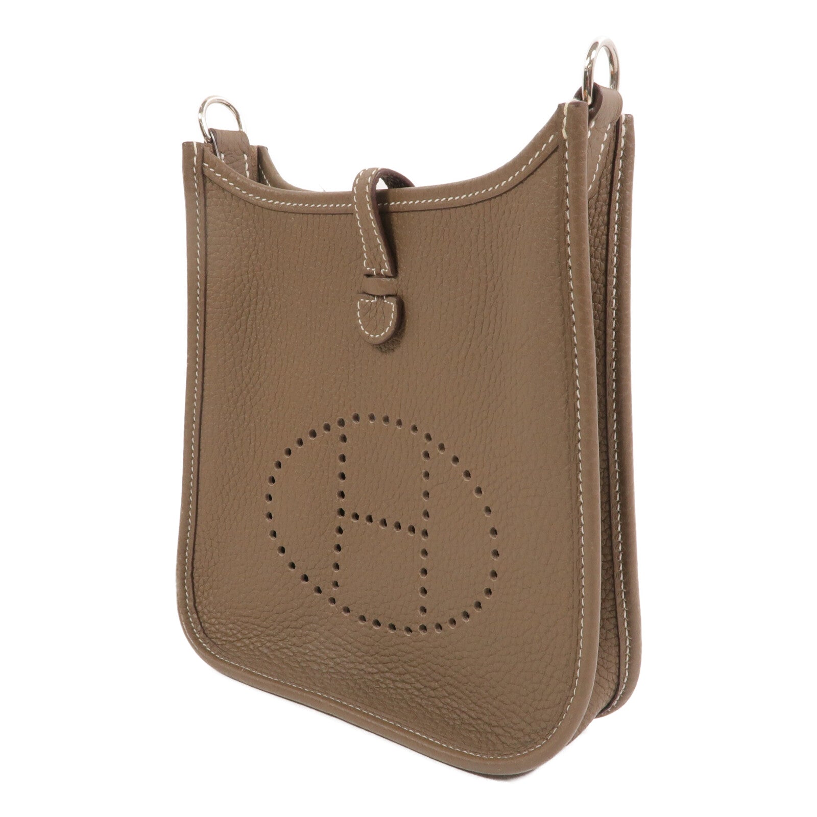 HERMES Clemence皮革Evelyne TPM肩背袋Etoupe