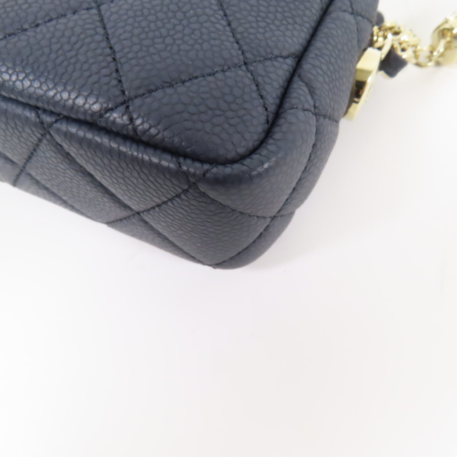 CHANEL 牛皮皮革Shoulder Bag金扣鏈帶肩背袋