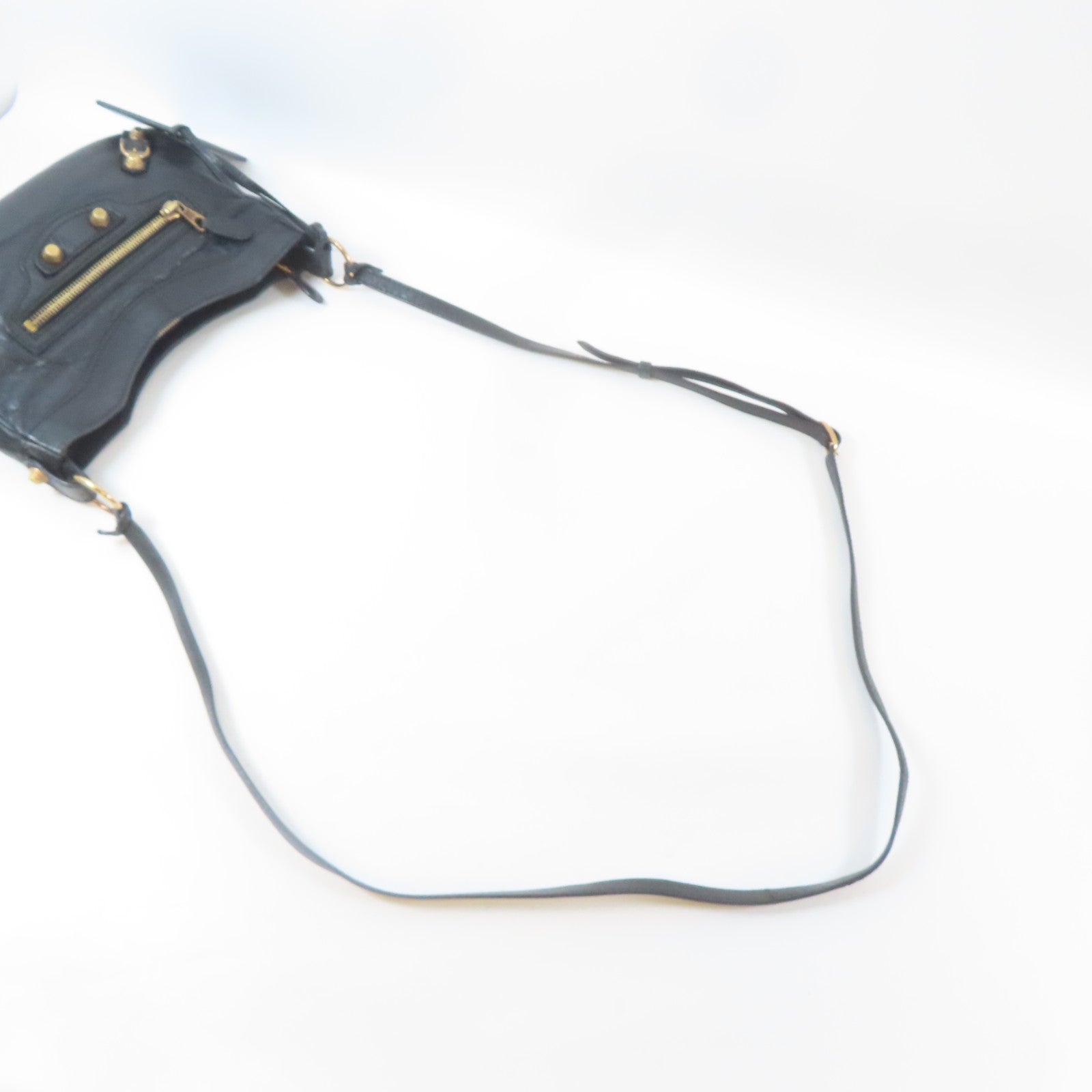 BALENCIAGA 牛皮皮革Hip Bag金扣肩背袋黑色