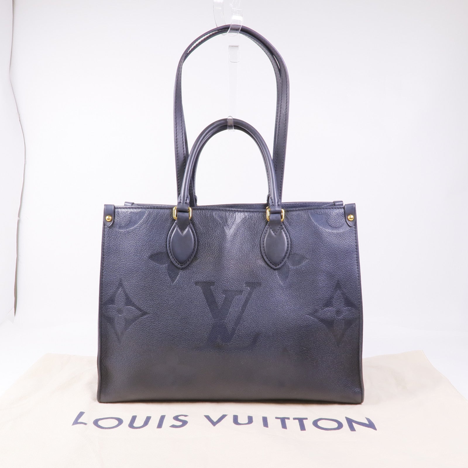 LOUIS VUITTON Monogram Empreinte On The Go MM金扣手挽肩背兩用袋