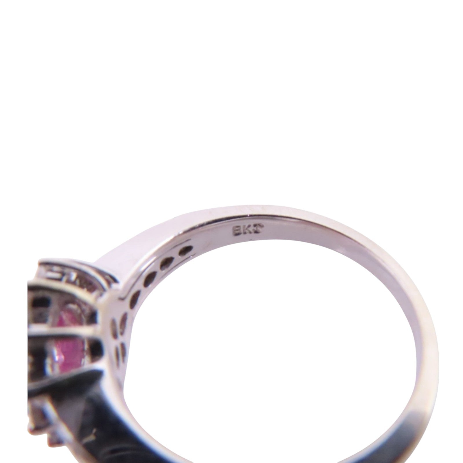 JEWELRY 18K白金/粉紅藍寶石/鑽石Sapphire Diamond Ring戒指US#7.25