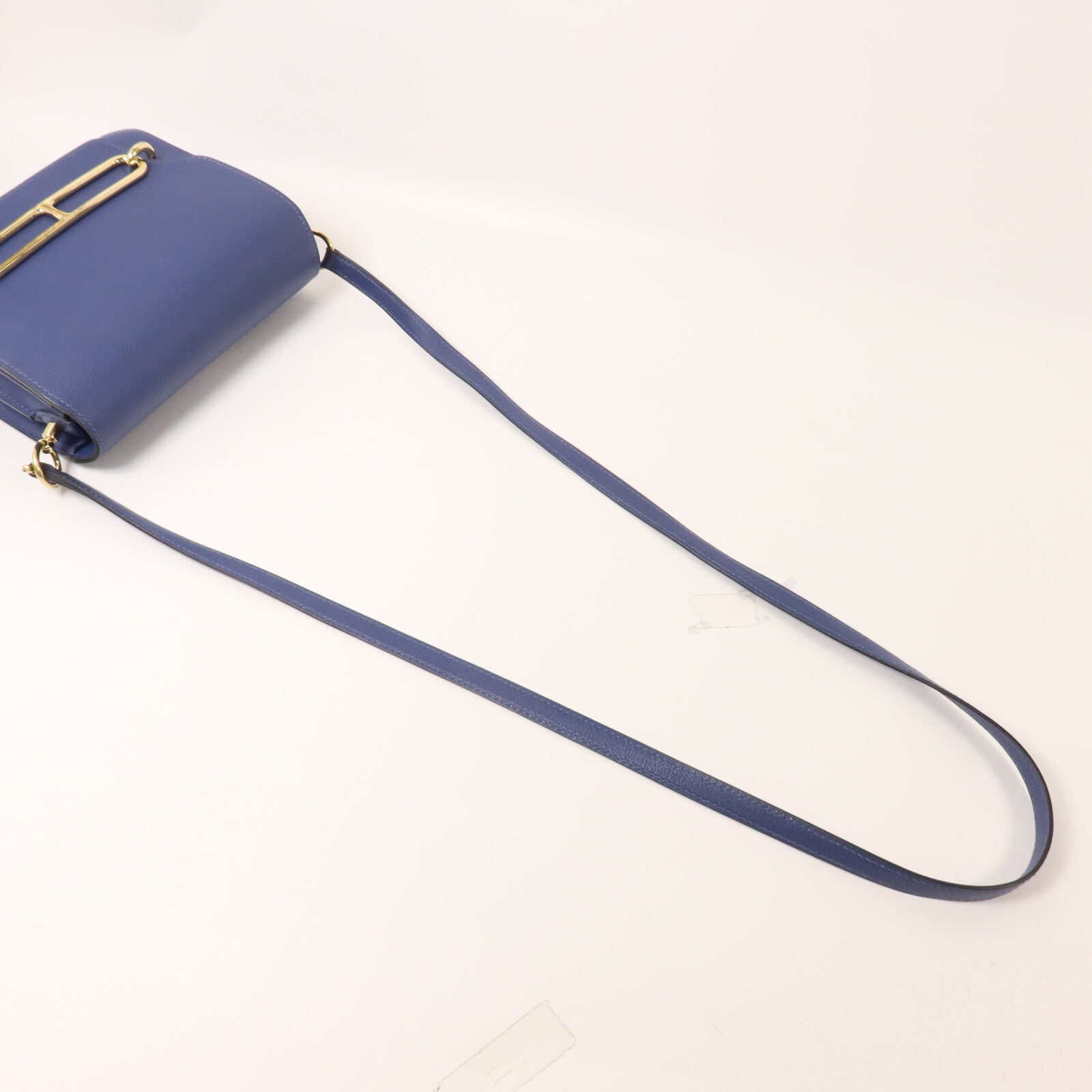 HERMES Evercolor皮革Roulis Mini肩背袋Bleu Agate