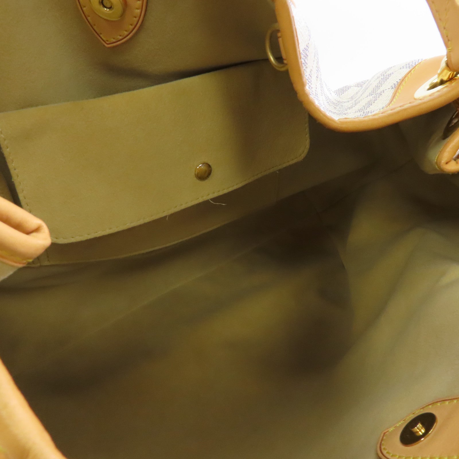 LOUIS VUITTON 【激減優惠】Damier Azur Galliera GM金扣肩背袋白色