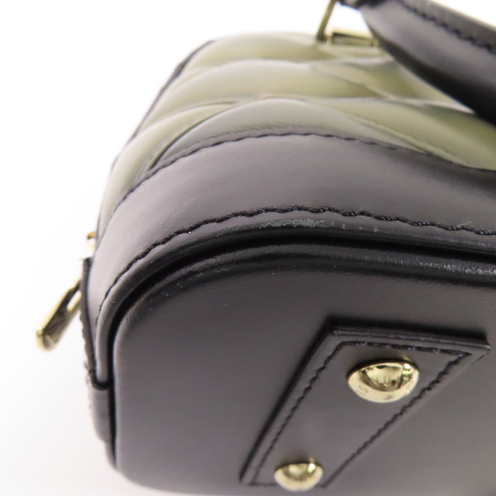 LOUIS VUITTON LV GHW Alma BB Handbag M23576 Calfskin Leather Gray Black