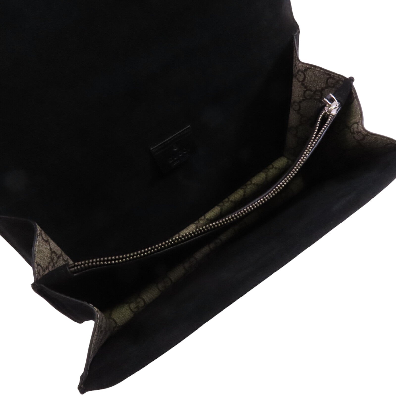 GUCCI 塗層帆布Dionysus銀扣鏈帶肩背袋