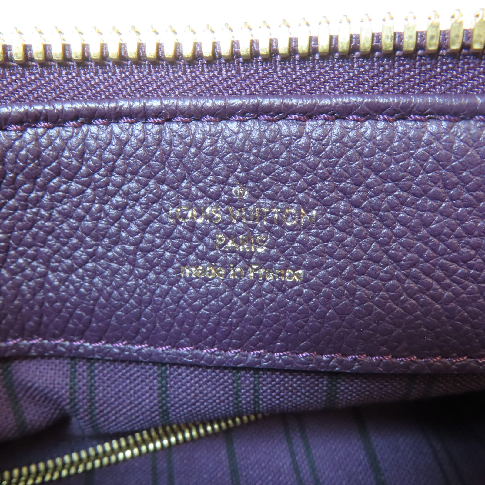 LOUIS VUITTON Monogram Empreinte Oda Shoes PM金扣手挽肩背兩用袋紫色
