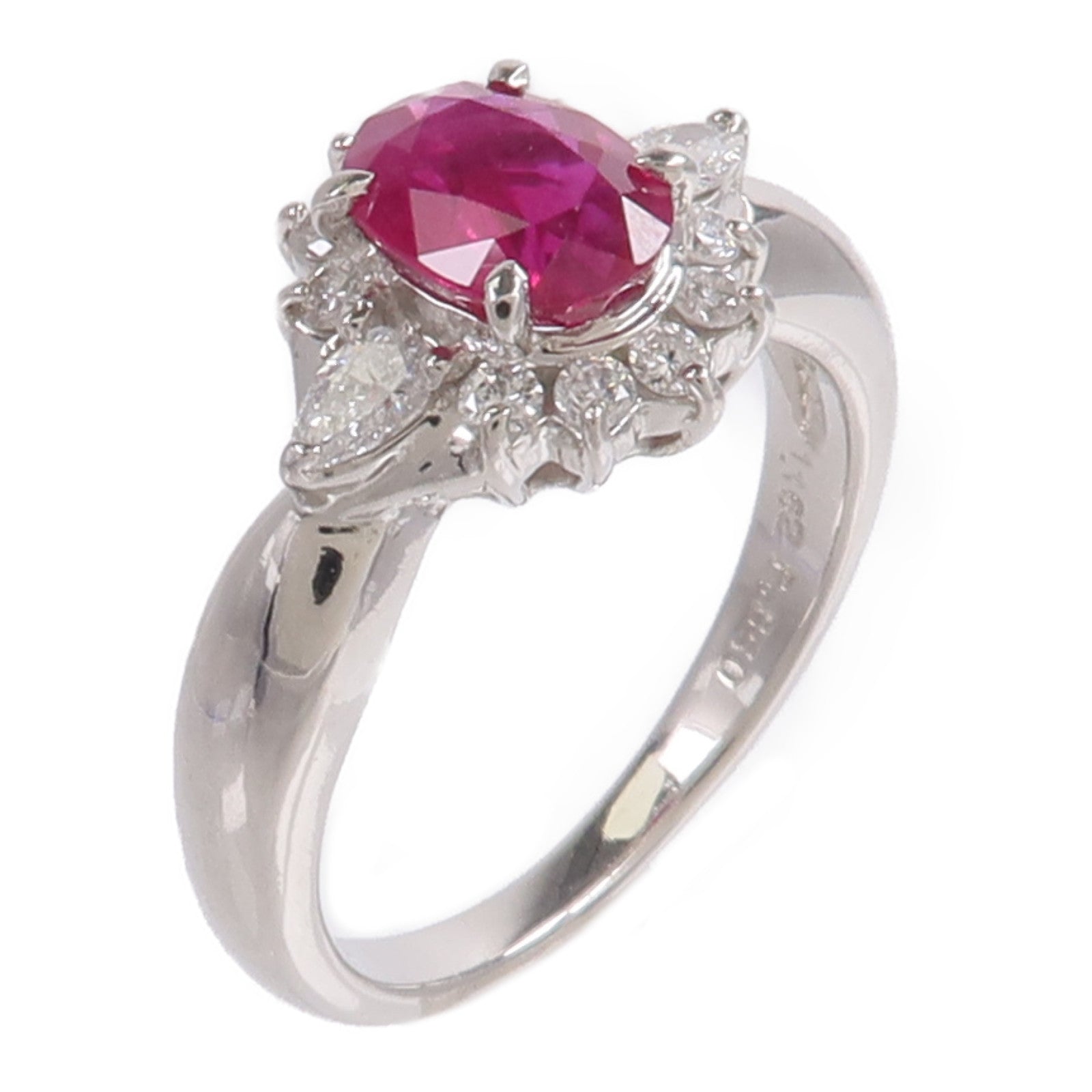 JEWELRY PT850鉑金Ruby Diamond Ring紅寶石/鑽石戒指
