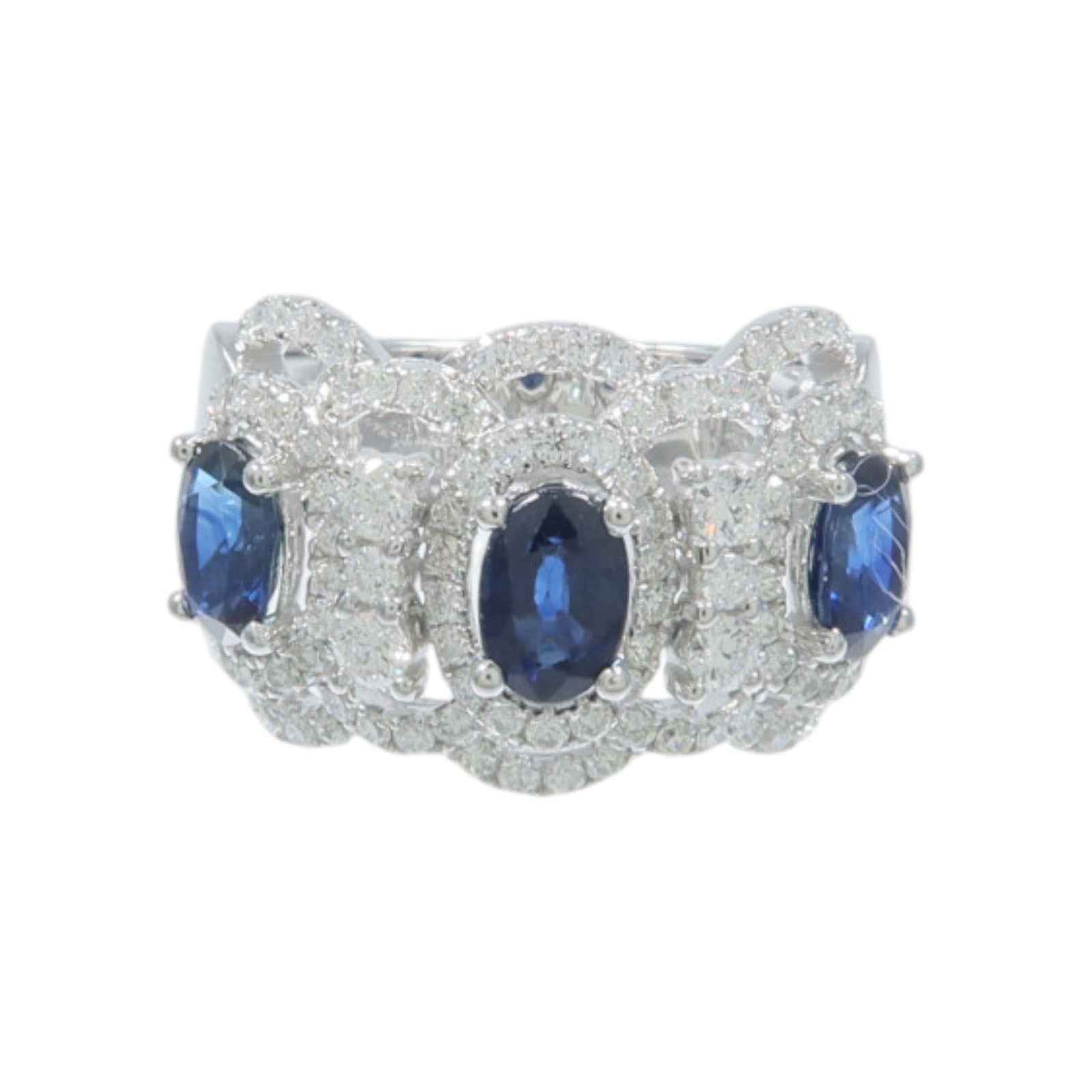JEWELRY 18K白金Sapphire Diamond Ring藍寶石/鑽石戒指