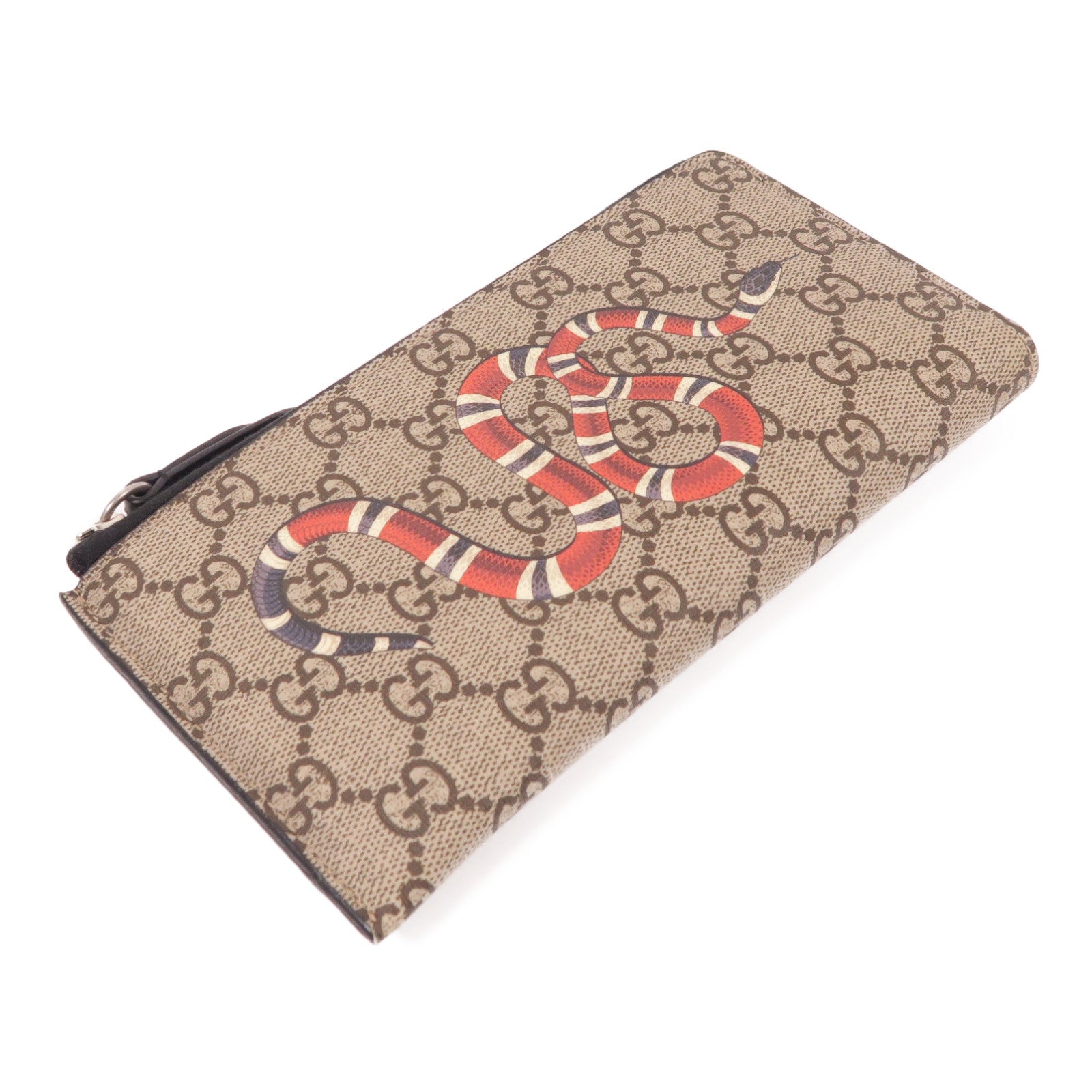 GUCCI GG SHW Long Wallet 575364 PVC Coated Canvas Brown