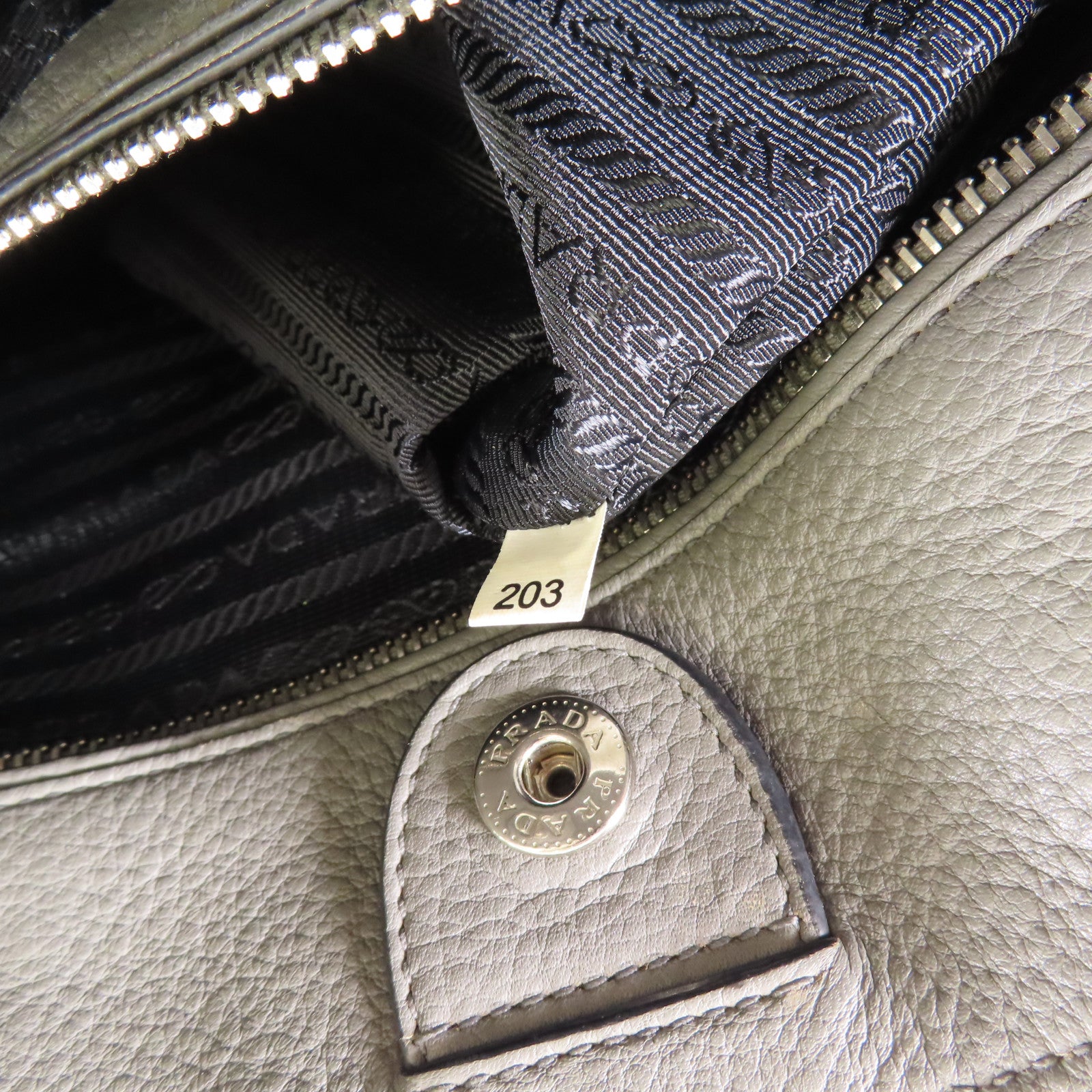 PRADA SHW 2 Way Shoulder Bag Handbag Calfskin Leather Gray Grey