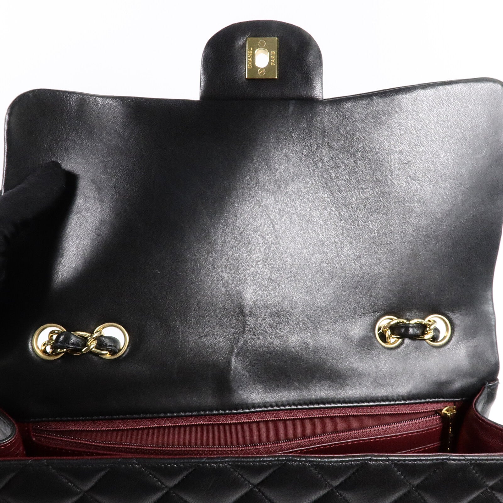 CHANEL 羊皮皮革Large Classic Single Flap Bag鏈帶肩背袋