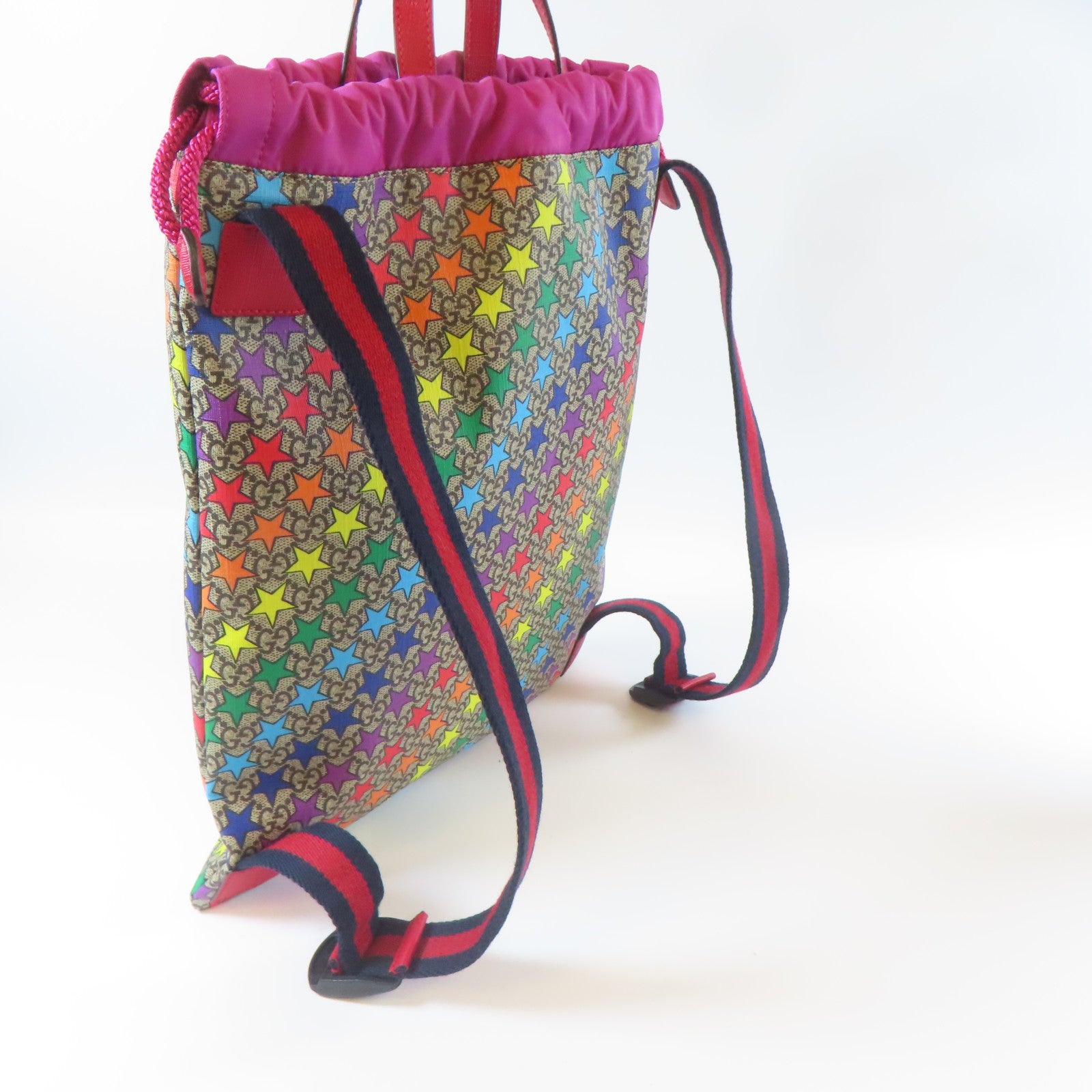 GUCCI 塗層帆布GG Supreme Rainbow Star Backpack背包彩色