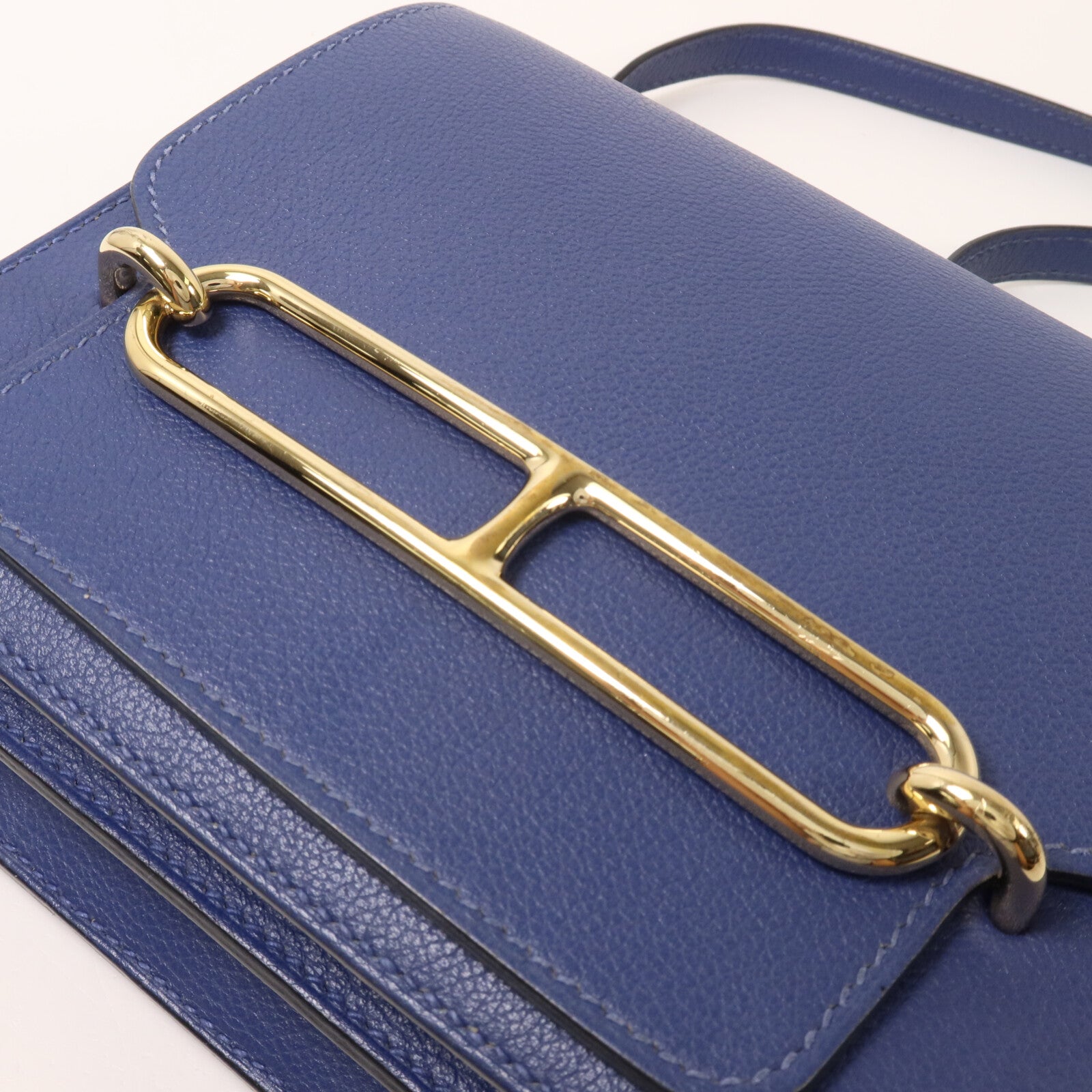 HERMES Evercolor皮革Roulis Mini肩背袋Bleu Agate