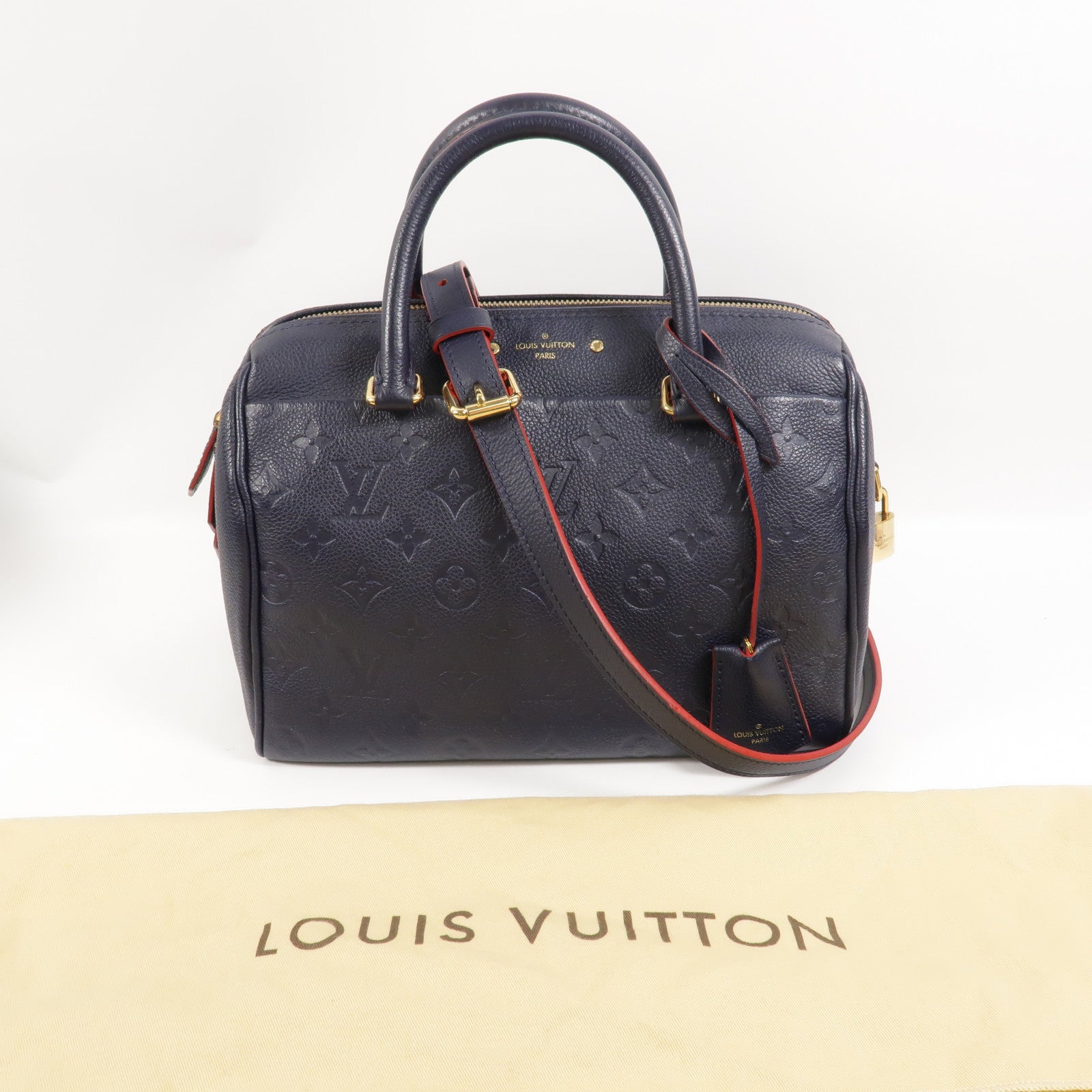 LOUIS VUITTON Monogram Empreinte Speedy Bandouliere 25金扣手挽肩背兩用袋
