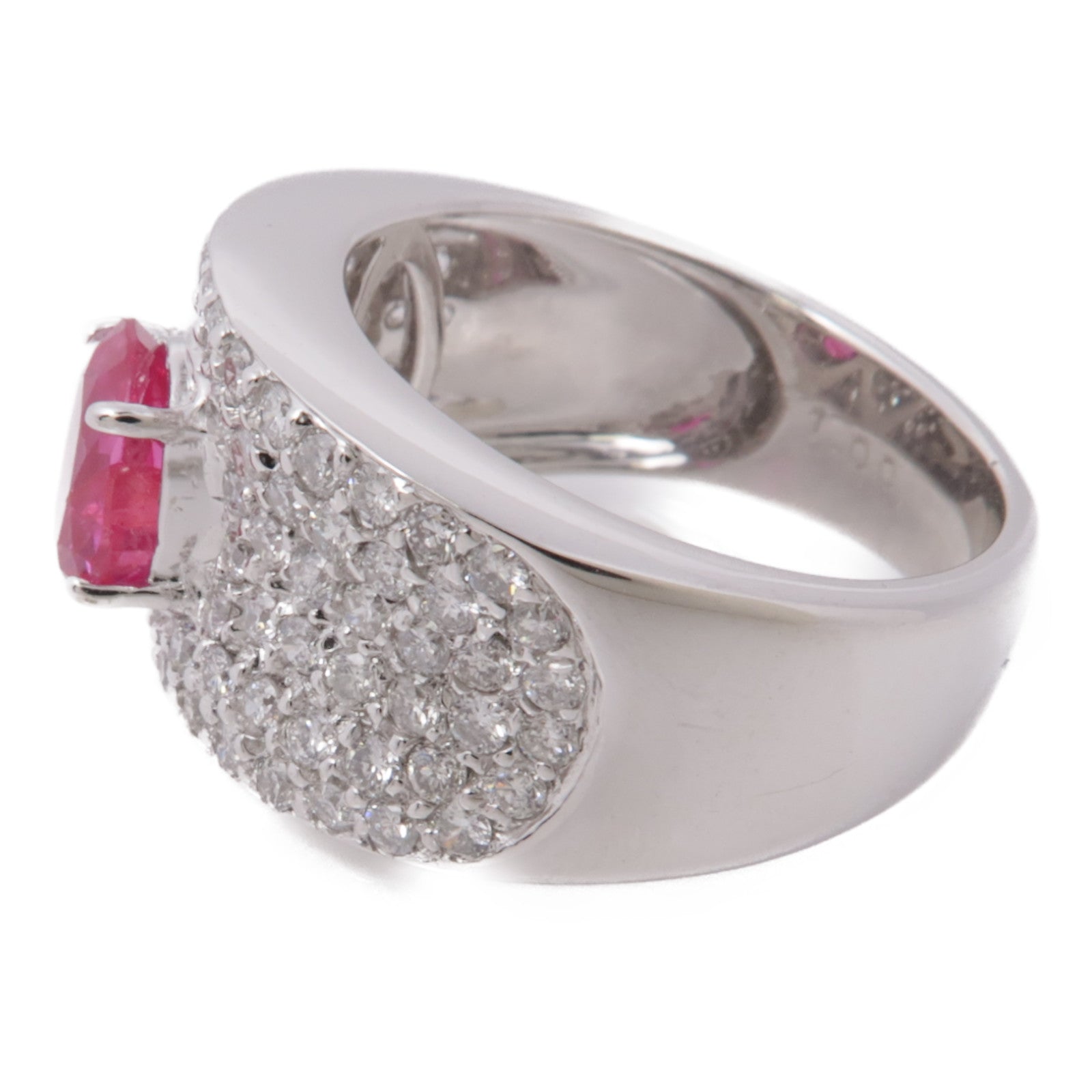 JEWELRY 【激減優惠】18K白金Ruby/Diamond Ring 紅寶石/鑽石戒指US#6