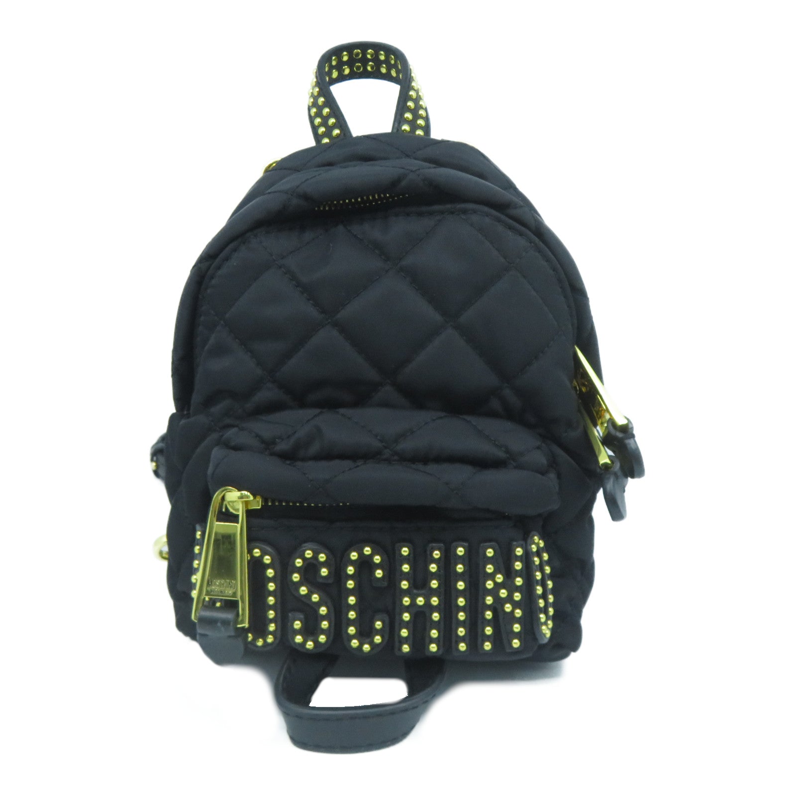 MOSCHINO 【激減優惠】菱格帆布Backpack金扣背包黑色