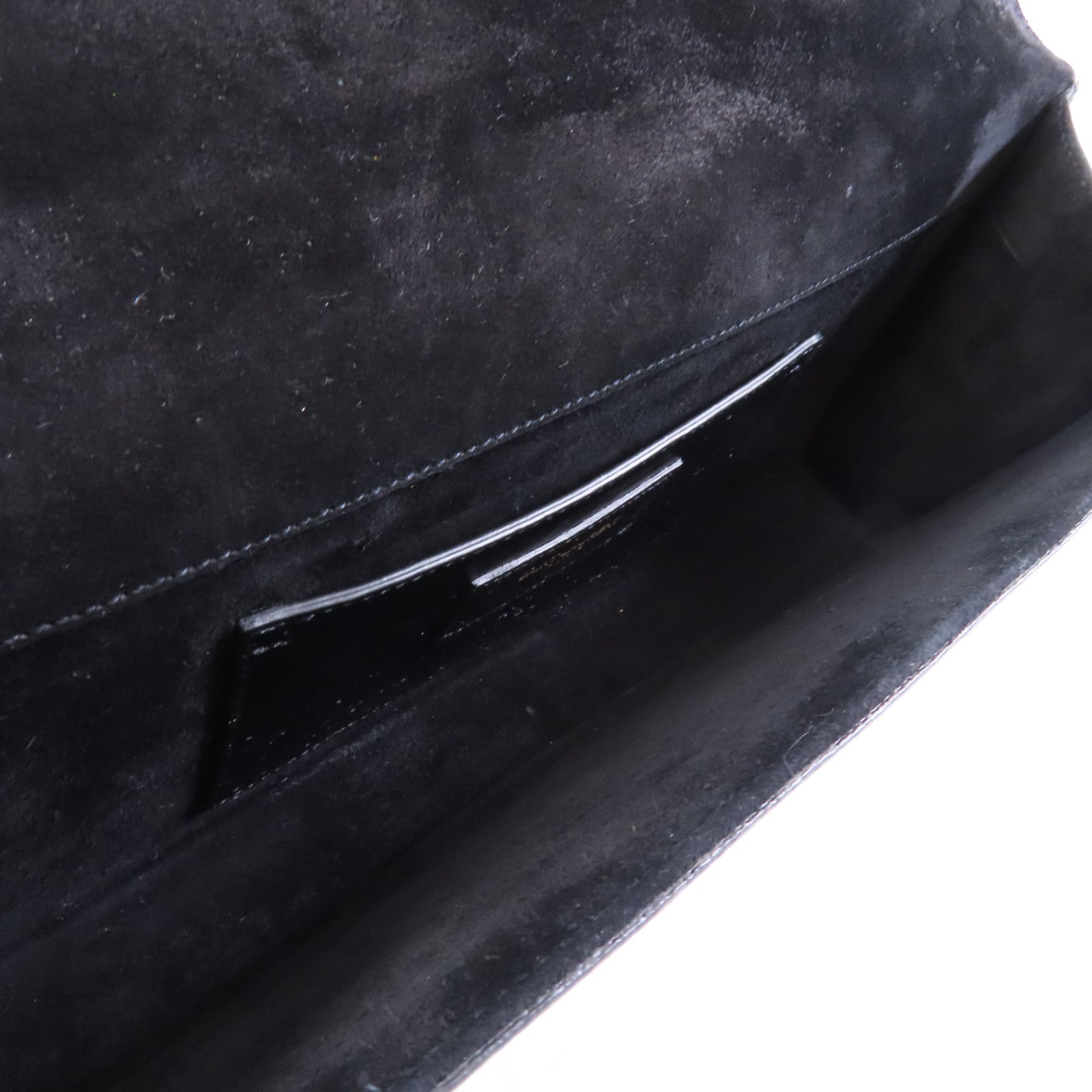 SAINT LAURENT 漆皮皮革Clutch金扣手拿包黑色