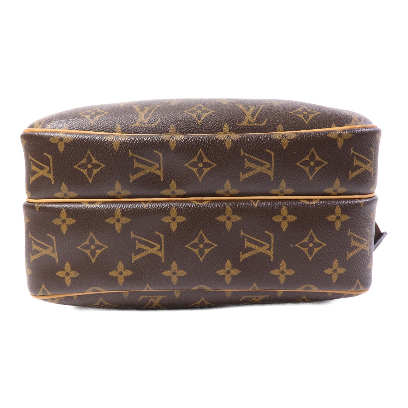 LOUIS VUITTON Monogram Reporter PM金扣肩背袋棕色