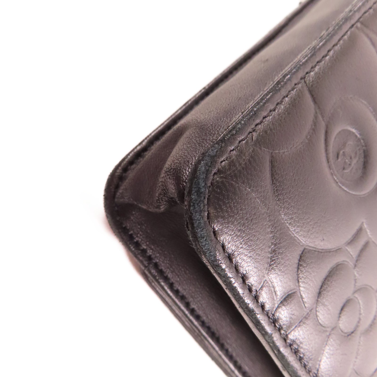 CHANEL 皮革Wallet On Chain銀扣鏈帶肩背袋