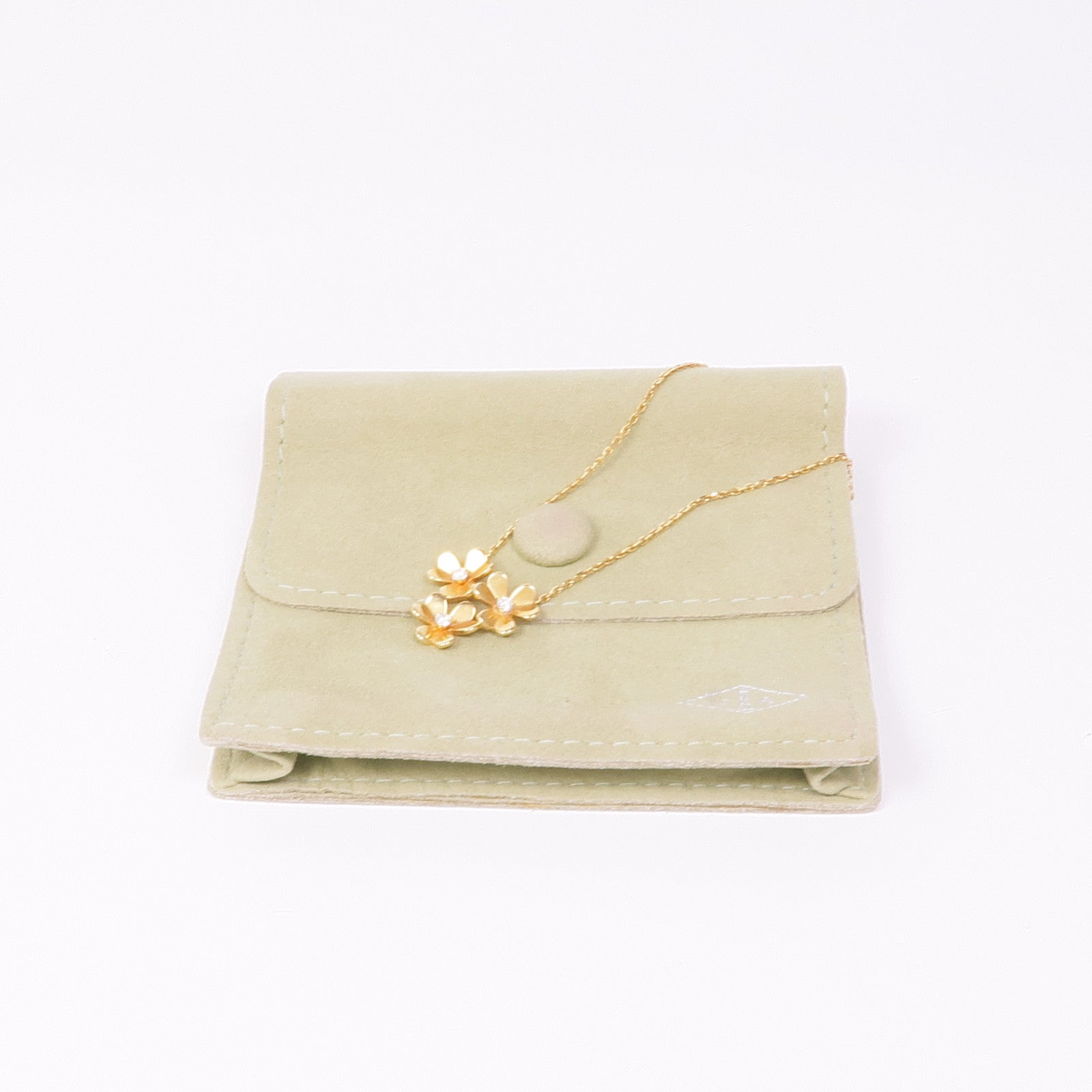 Van Cleef & Arpels 18K黃金Frivole Pendant 3 Flowers Mini Model鑽石項鍊