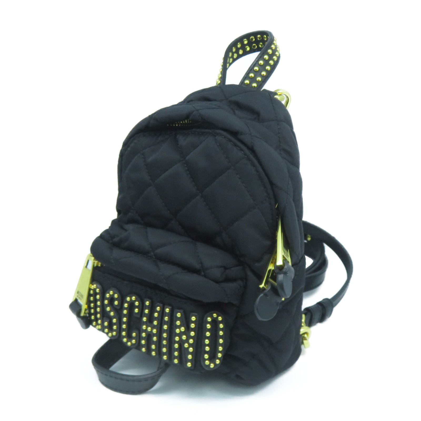 MOSCHINO 【激減優惠】菱格帆布Backpack金扣背包黑色