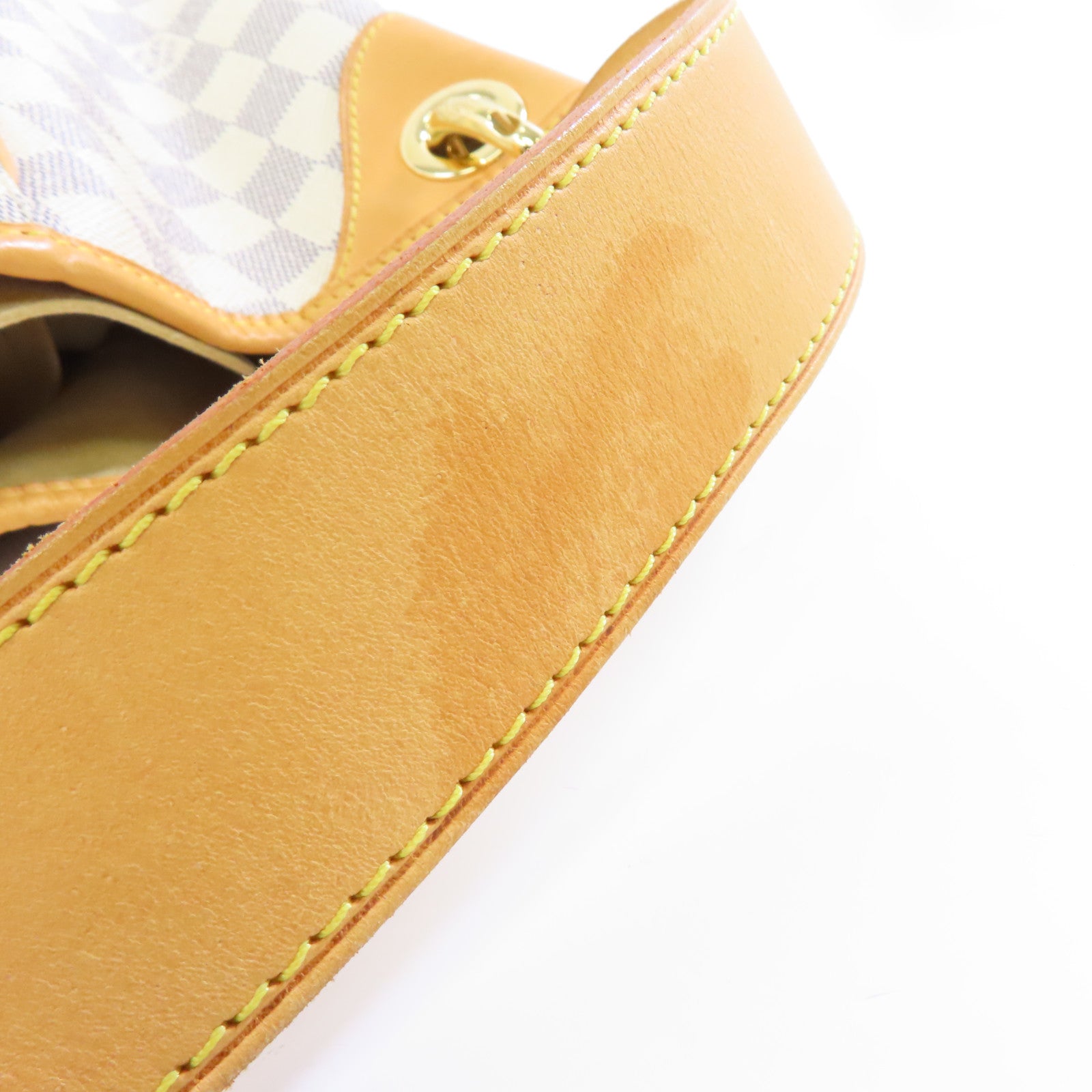 LOUIS VUITTON 【激減優惠】Damier Azur Galliera GM金扣肩背袋白色