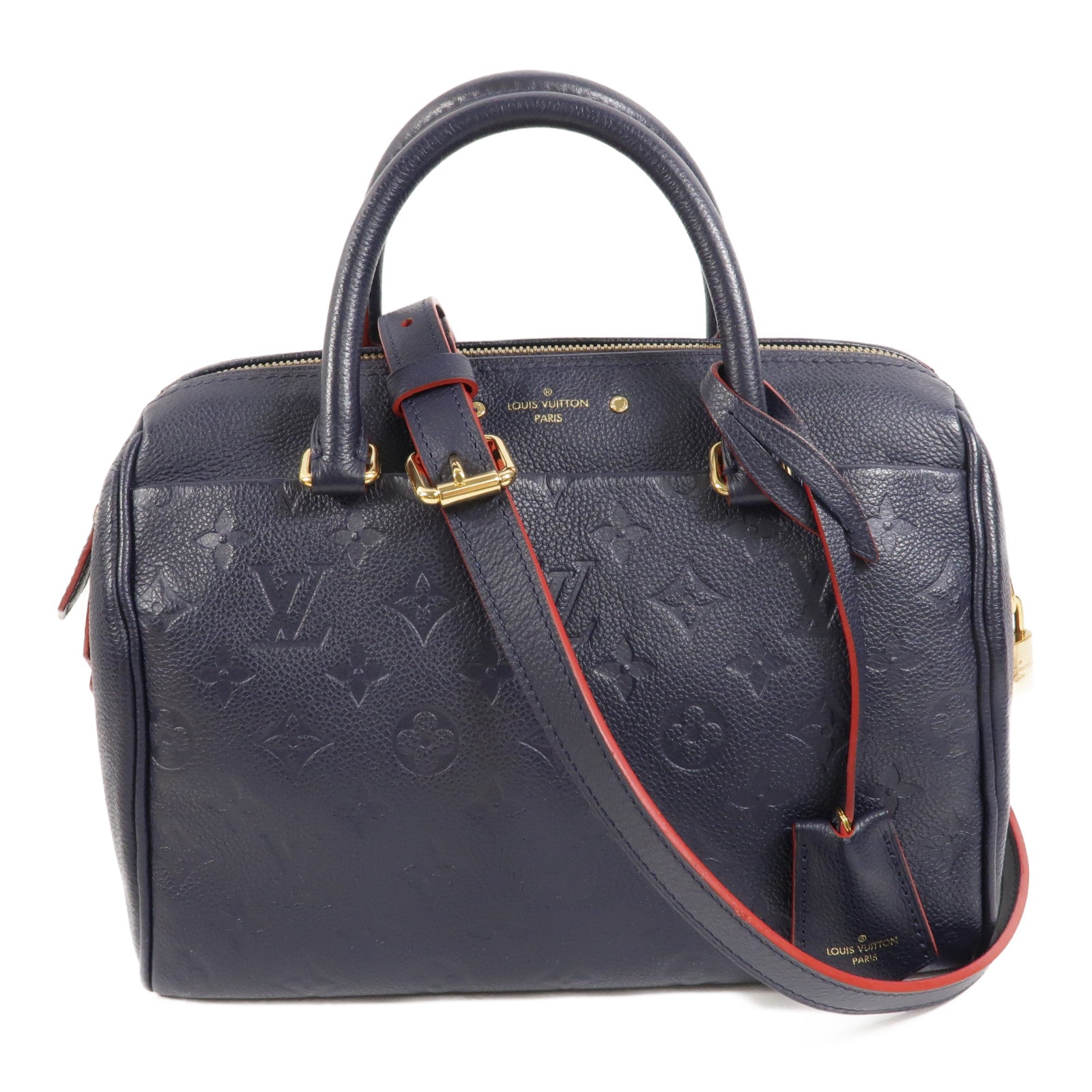 LOUIS VUITTON Monogram Empreinte Speedy Bandouliere 25金扣手挽肩背兩用袋
