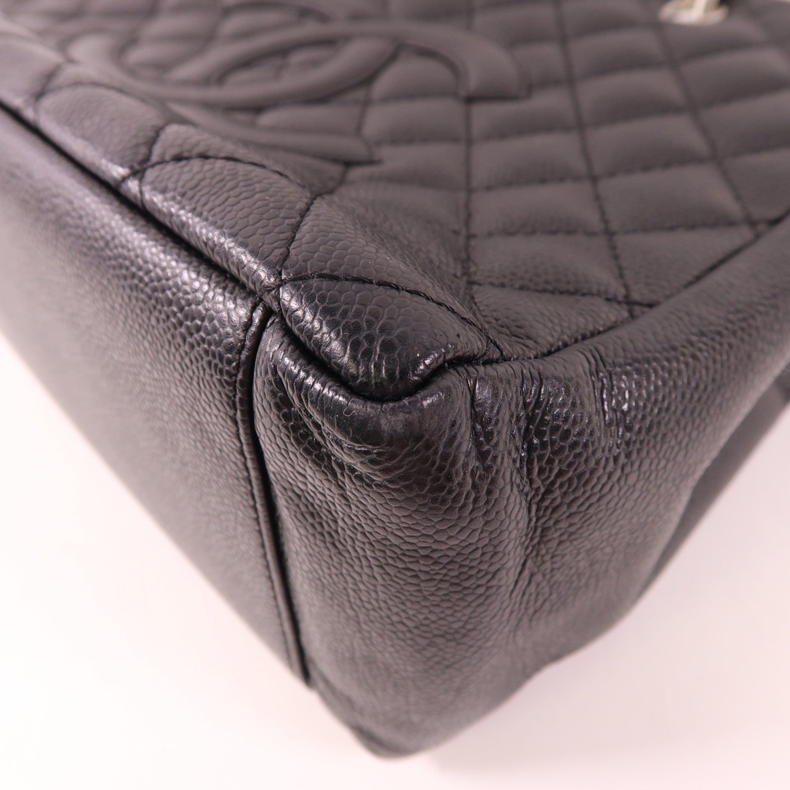 CHANEL 牛皮皮革GST Grand Shopping Tote Bag銀扣鏈帶肩背袋