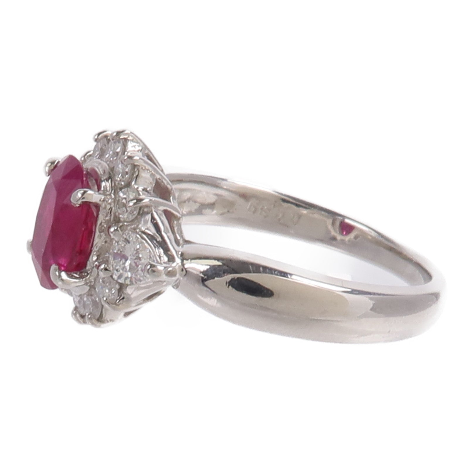 JEWELRY PT850鉑金Ruby Diamond Ring紅寶石/鑽石戒指