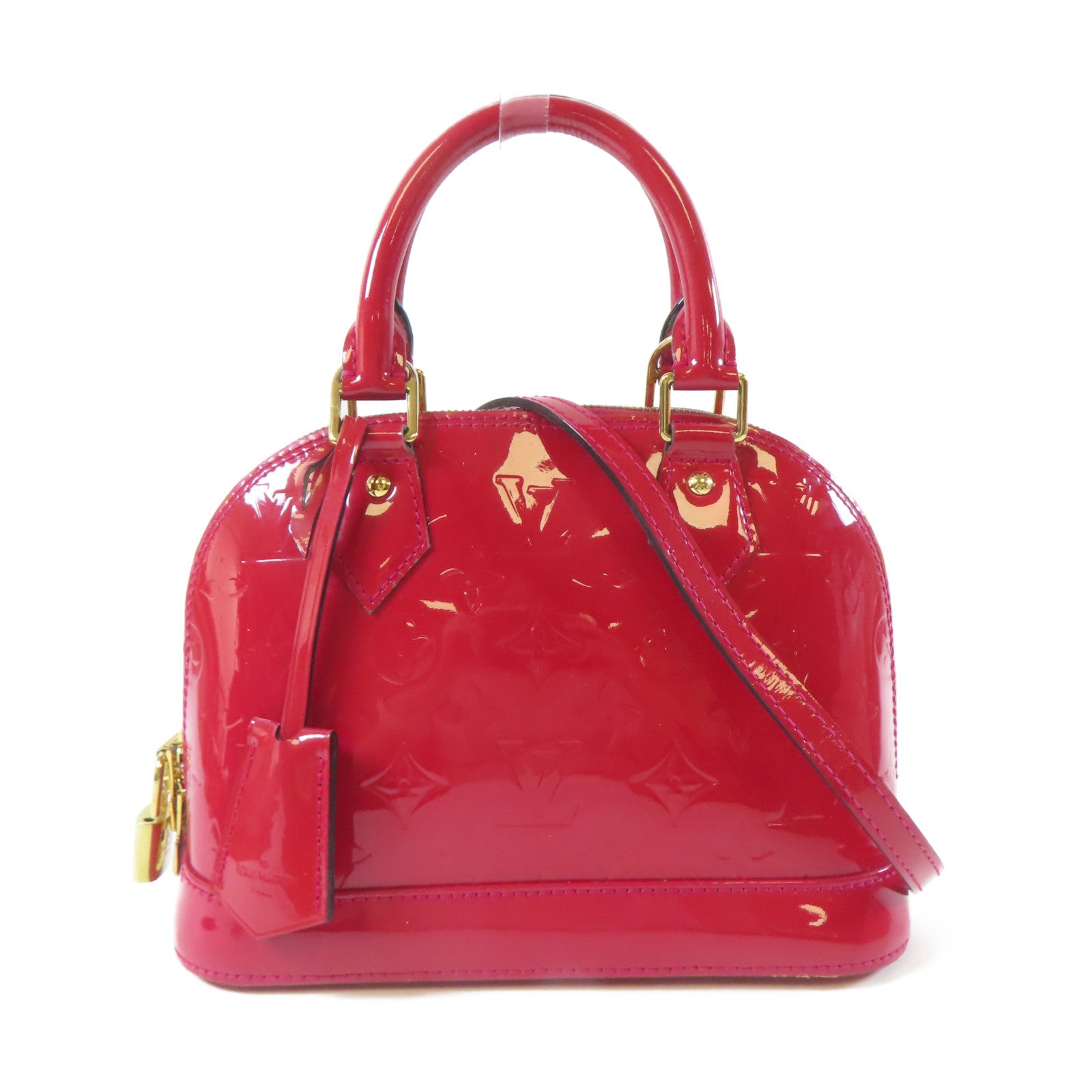 LOUIS VUITTON Vernis Alma BB金扣手挽肩背兩用袋紅色