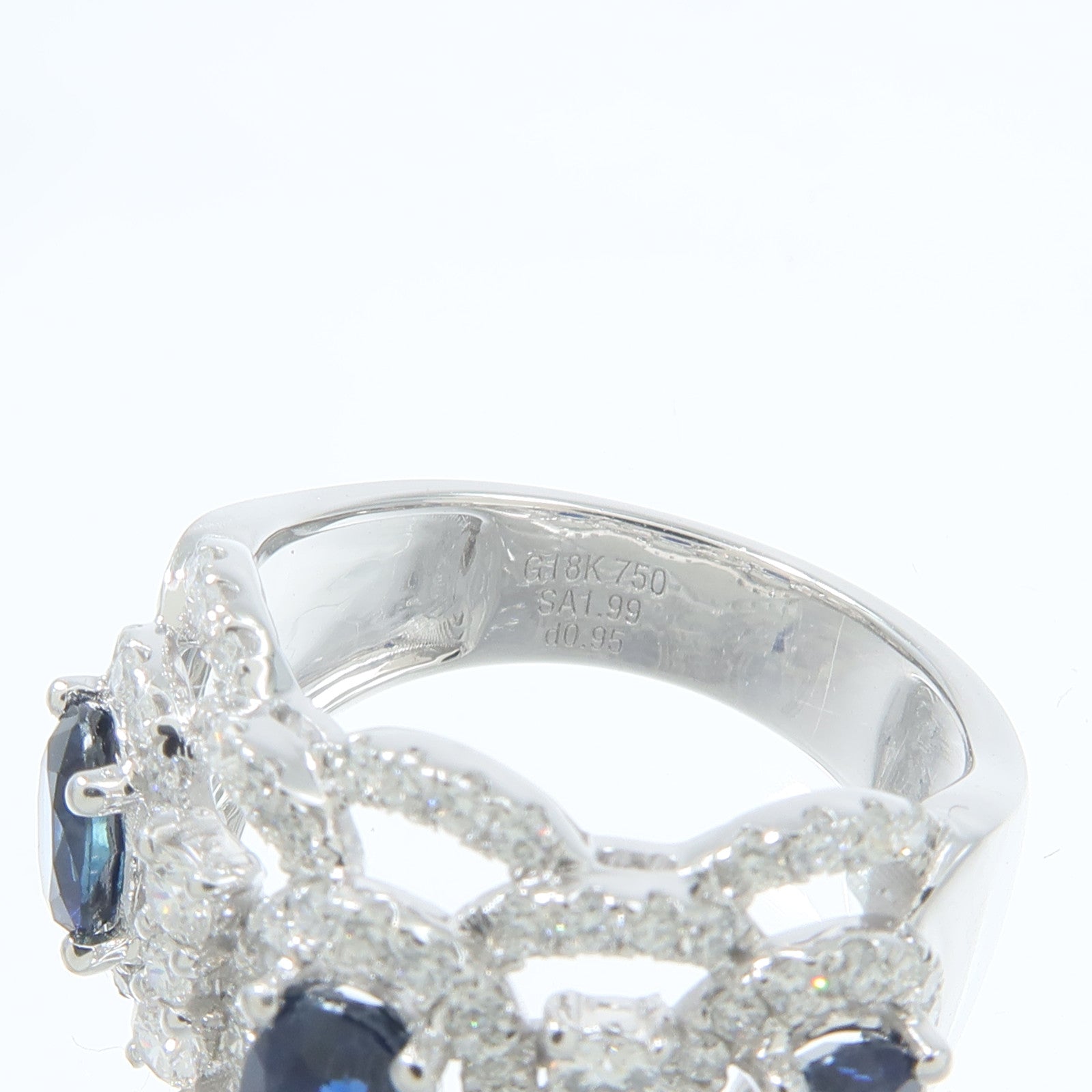 JEWELRY 18K白金Sapphire Diamond Ring藍寶石/鑽石戒指