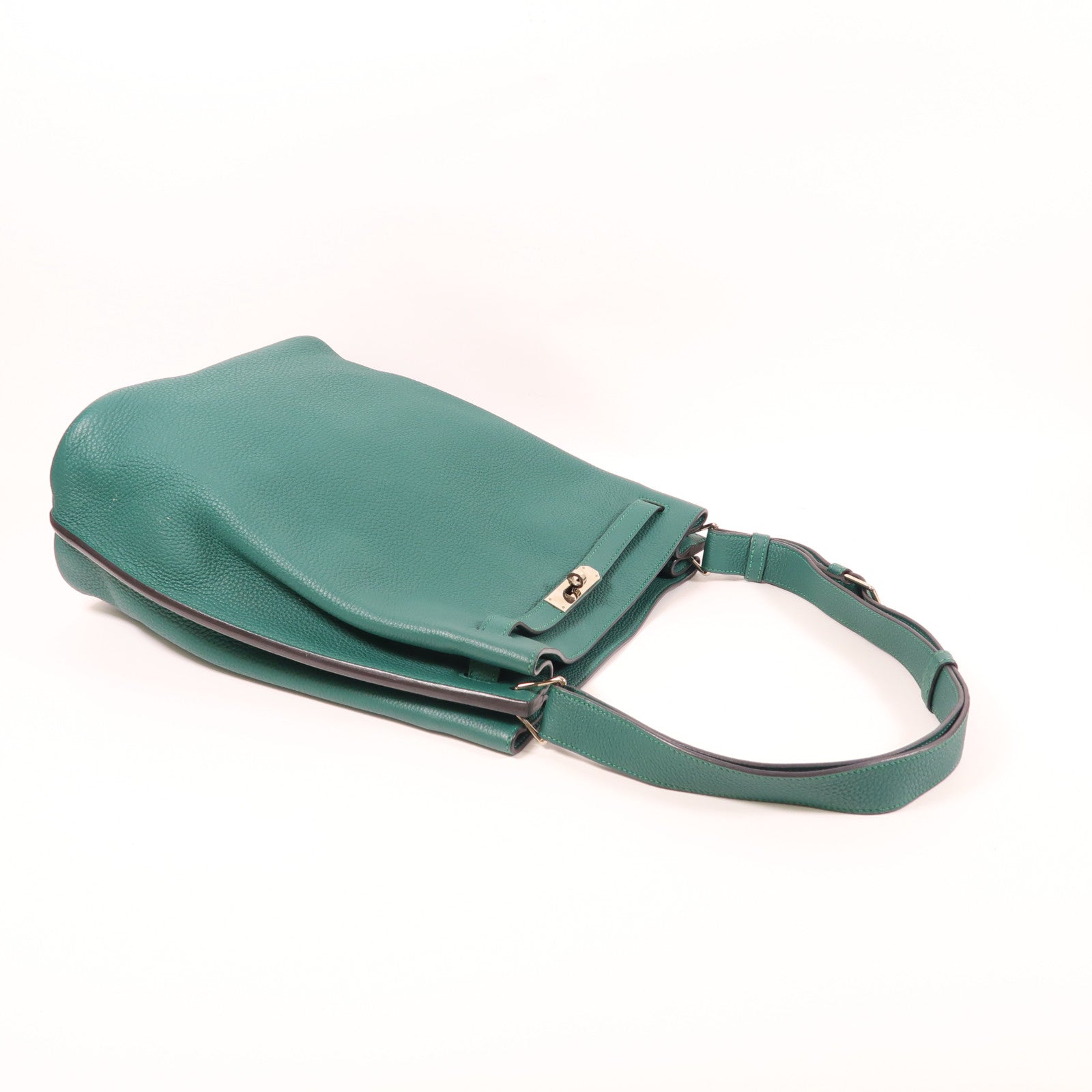 HERMES Clemence皮革So Kelly 26銀扣肩背袋