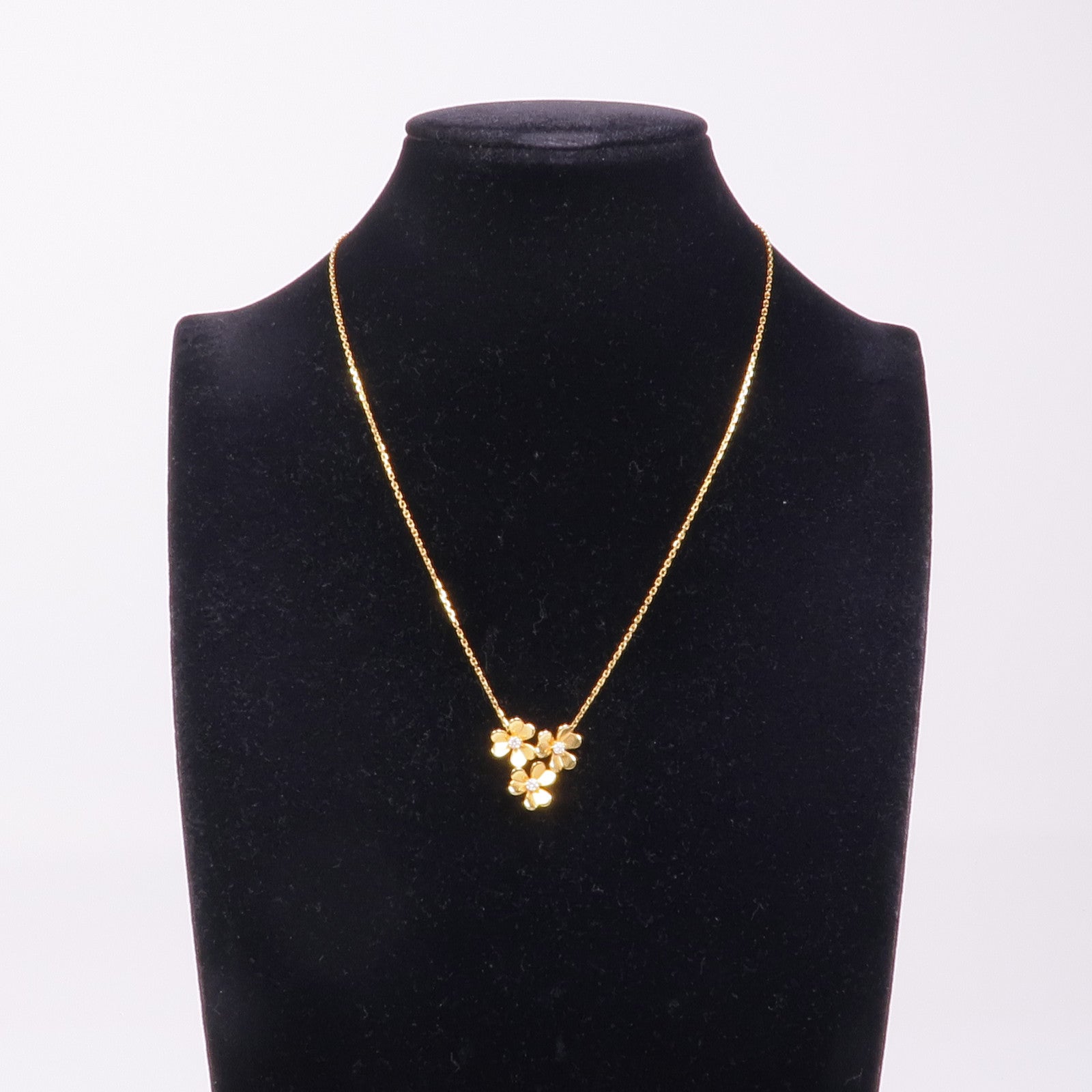 Van Cleef & Arpels 18K黃金Frivole Pendant 3 Flowers Mini Model鑽石項鍊